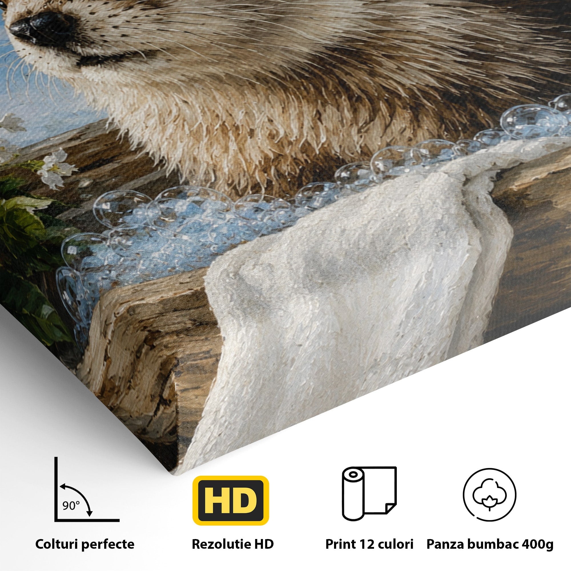 Tablou Canvas Premium LuxCanva® M1676, Vidra La Fereastra, Vidra, Iarna, Fereastra, Natura, Living, Culori Vibrante