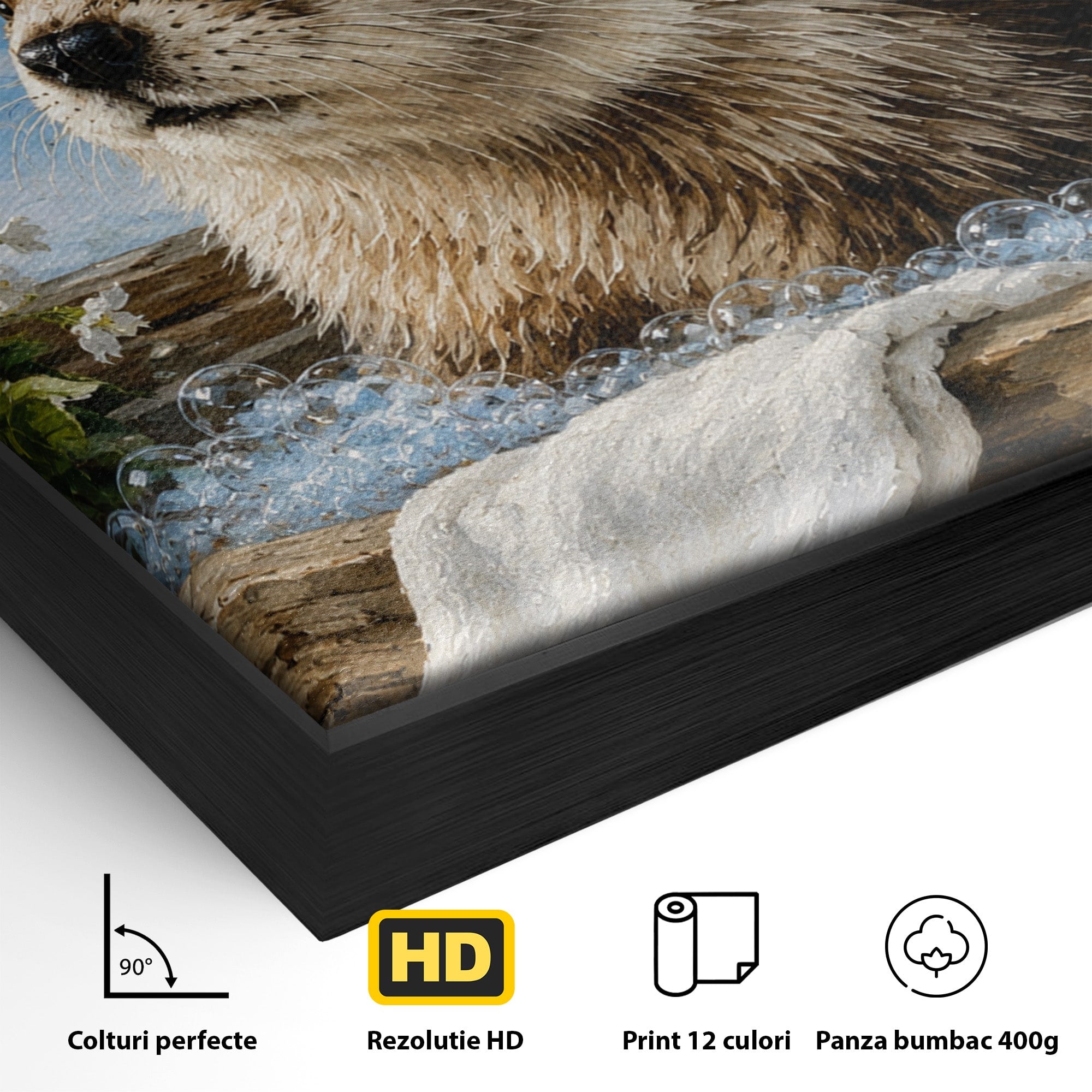 Tablou Canvas Premium LuxCanva® M1676, Vidra La Fereastra, Vidra, Iarna, Fereastra, Natura, Living, Culori Vibrante