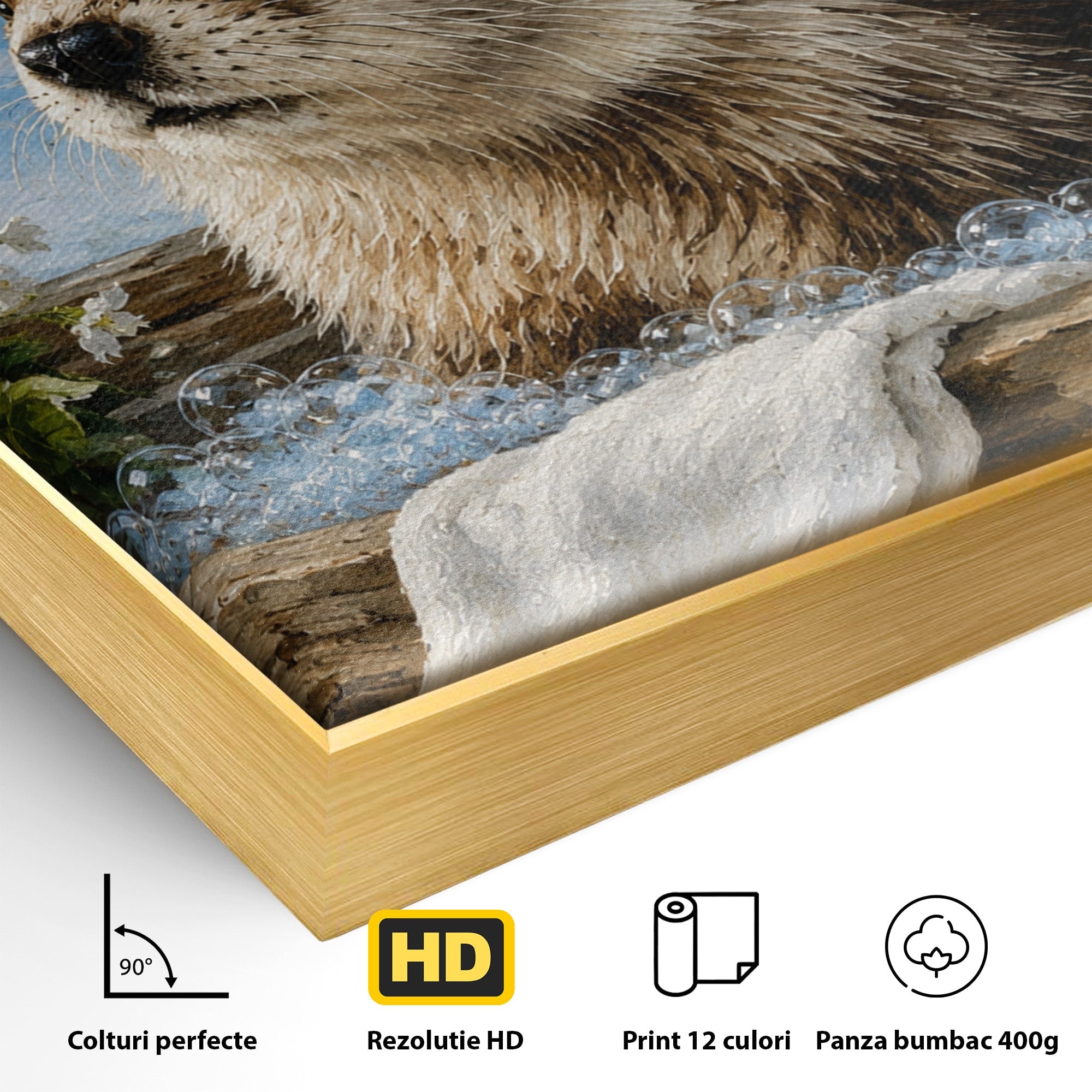 Tablou Canvas Premium LuxCanva® M1676, Vidra La Fereastra, Vidra, Iarna, Fereastra, Natura, Living, Culori Vibrante