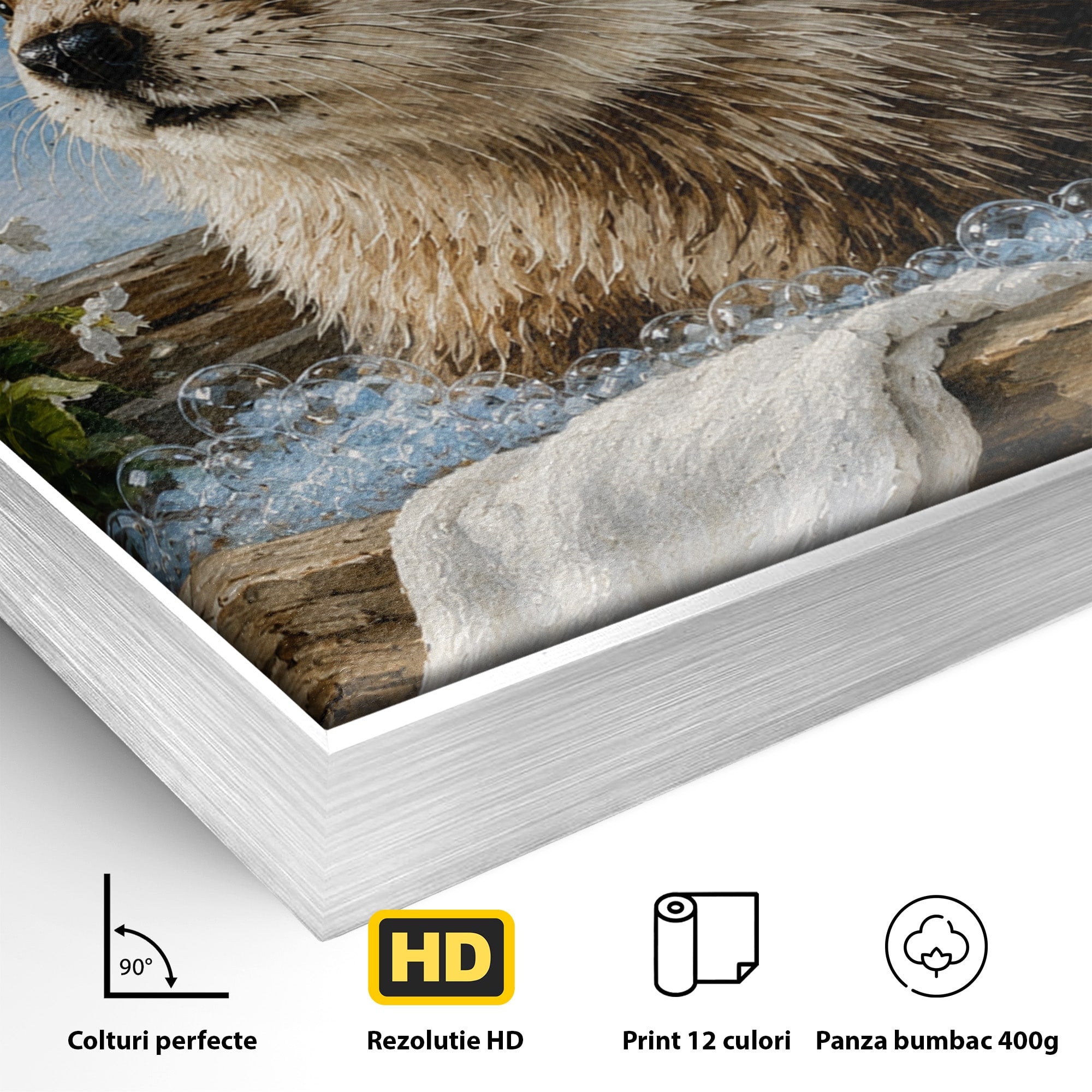 Tablou Canvas Premium LuxCanva® M1676, Vidra La Fereastra, Vidra, Iarna, Fereastra, Natura, Living, Culori Vibrante