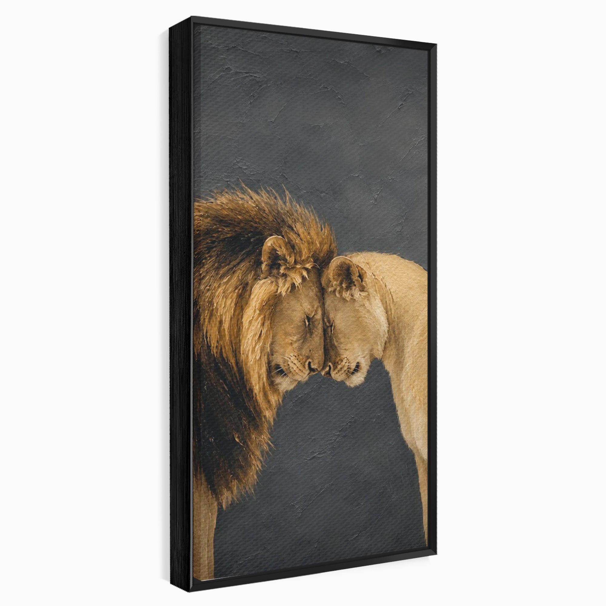 Tablou Canvas Premium LuxCanva® M1677, Leii Indragostiti, Leu, Dragoste, Wildlife, Dormitor, Living, Culori Vibrante