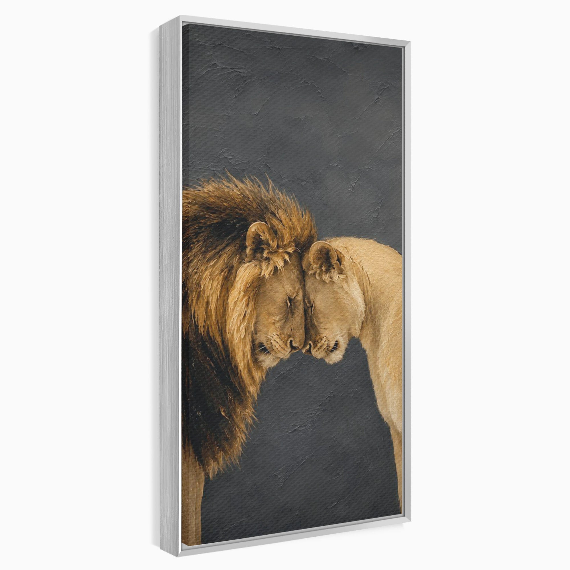 Tablou Canvas Premium LuxCanva® M1677, Leii Indragostiti, Leu, Dragoste, Wildlife, Dormitor, Living, Culori Vibrante