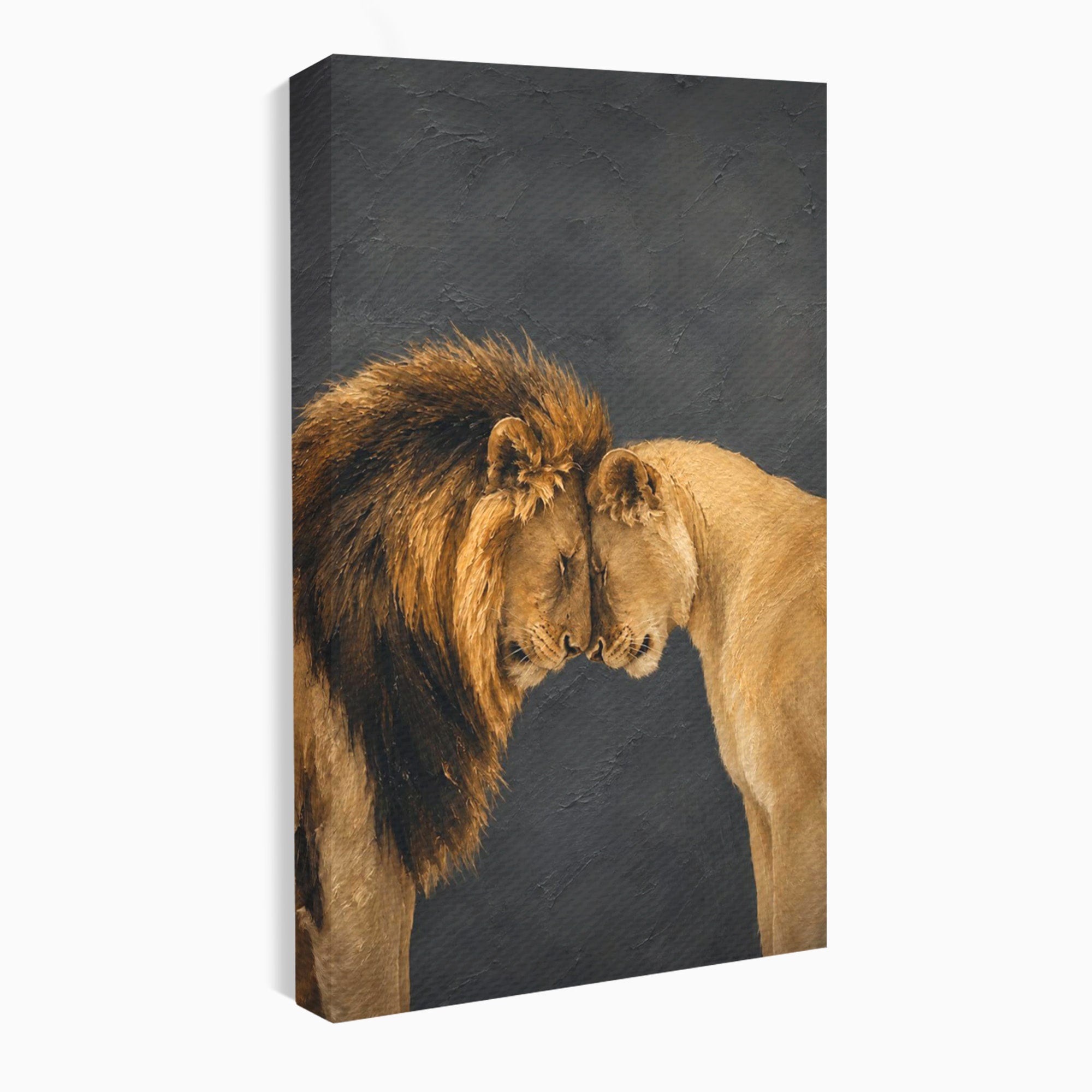 Tablou Canvas Premium LuxCanva® M1677, Leii Indragostiti, Leu, Dragoste, Wildlife, Dormitor, Living, Culori Vibrante