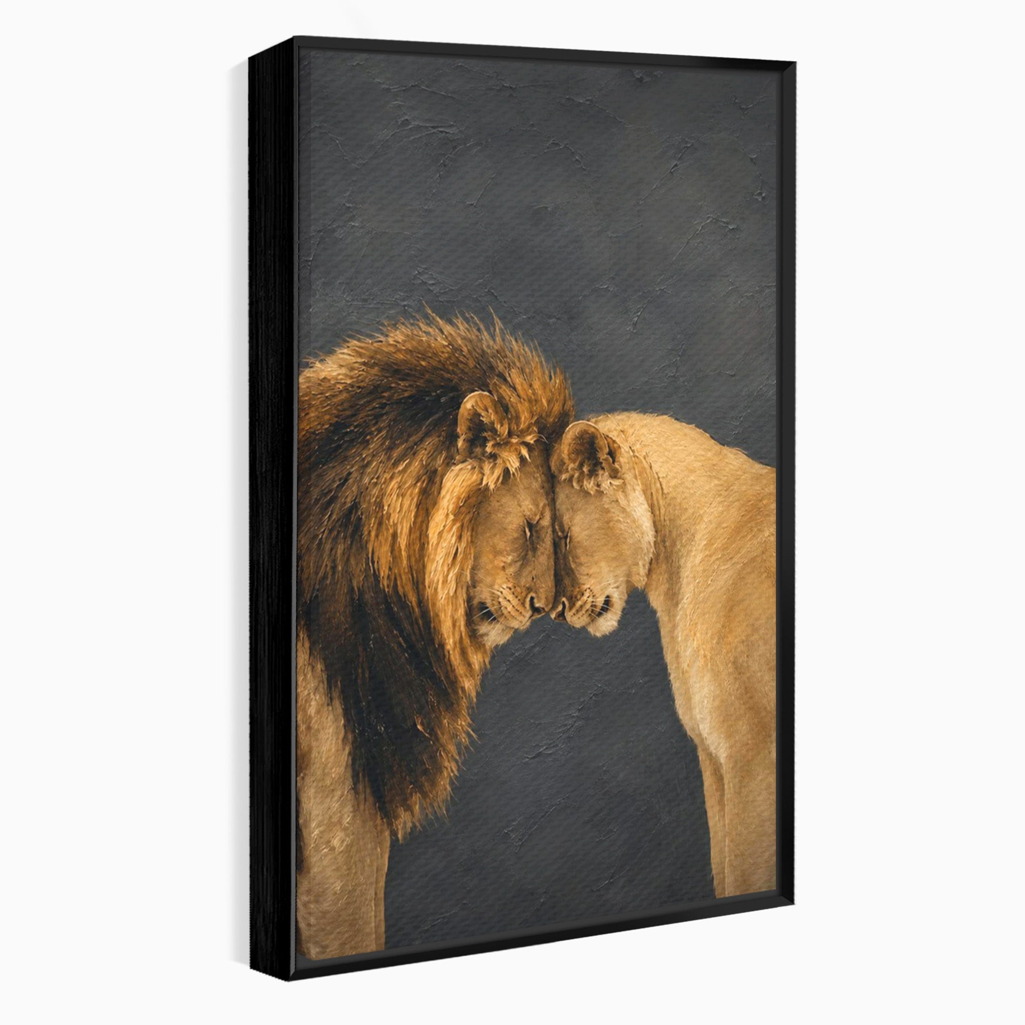 Tablou Canvas Premium LuxCanva® M1677, Leii Indragostiti, Leu, Dragoste, Wildlife, Dormitor, Living, Culori Vibrante