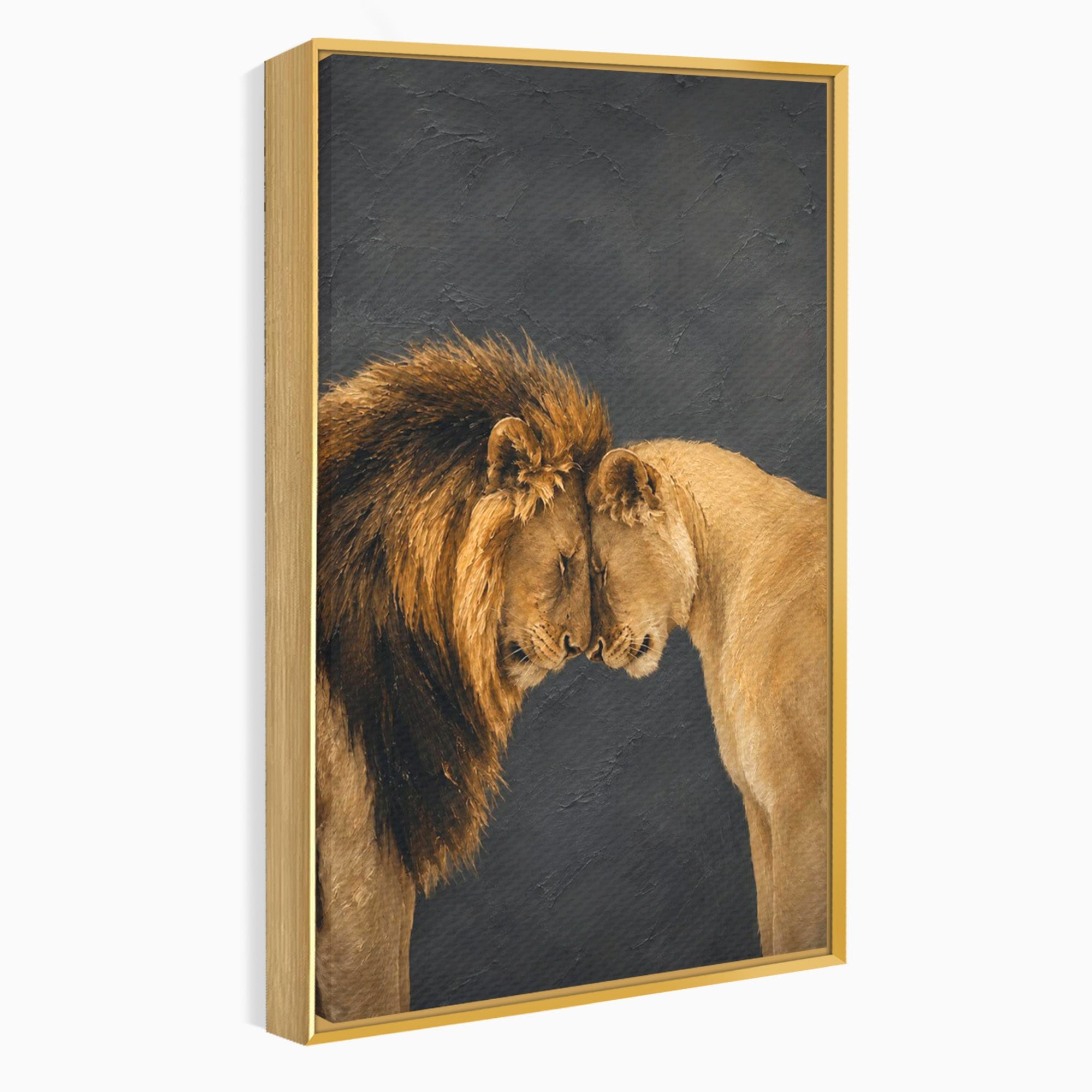 Tablou Canvas Premium LuxCanva® M1677, Leii Indragostiti, Leu, Dragoste, Wildlife, Dormitor, Living, Culori Vibrante