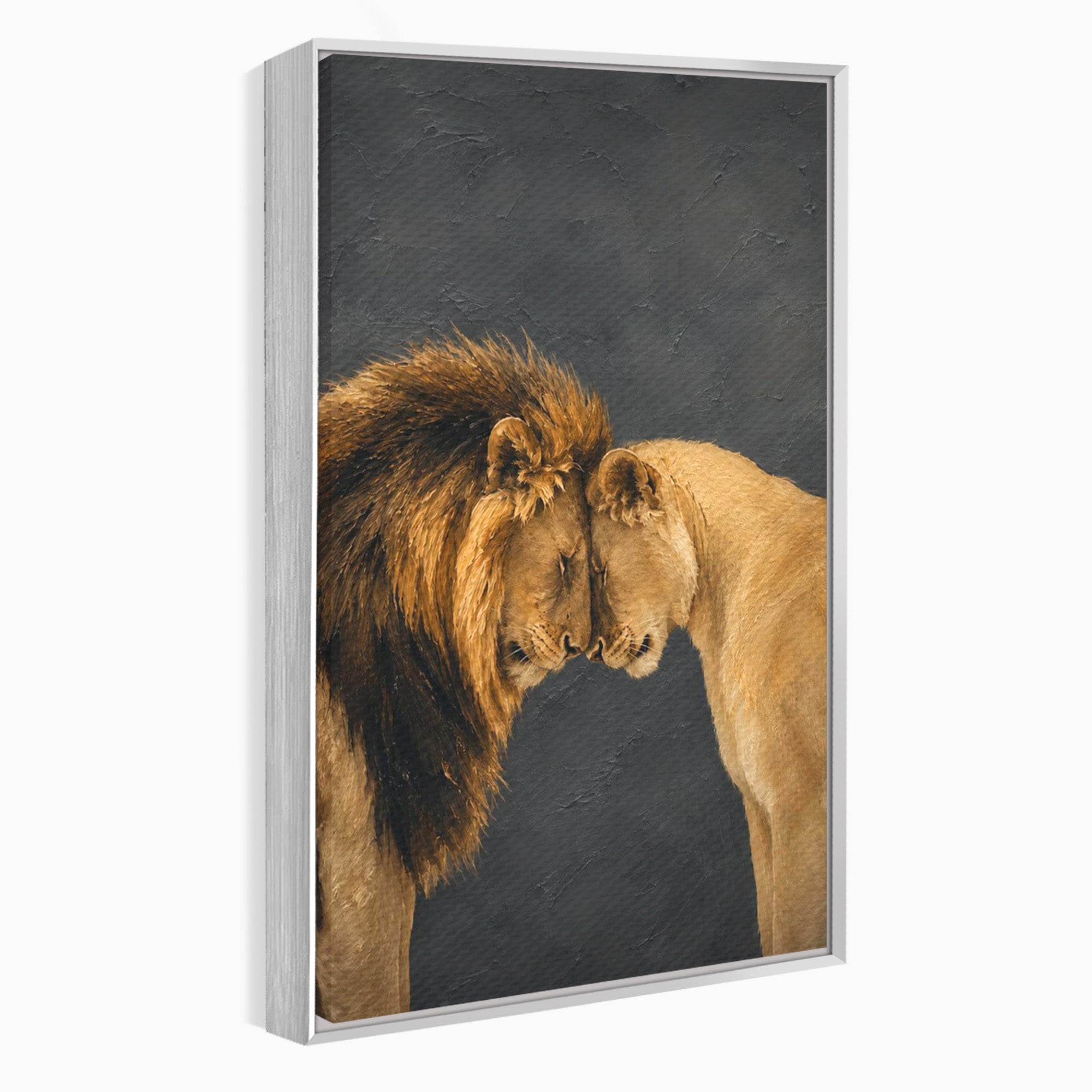 Tablou Canvas Premium LuxCanva® M1677, Leii Indragostiti, Leu, Dragoste, Wildlife, Dormitor, Living, Culori Vibrante