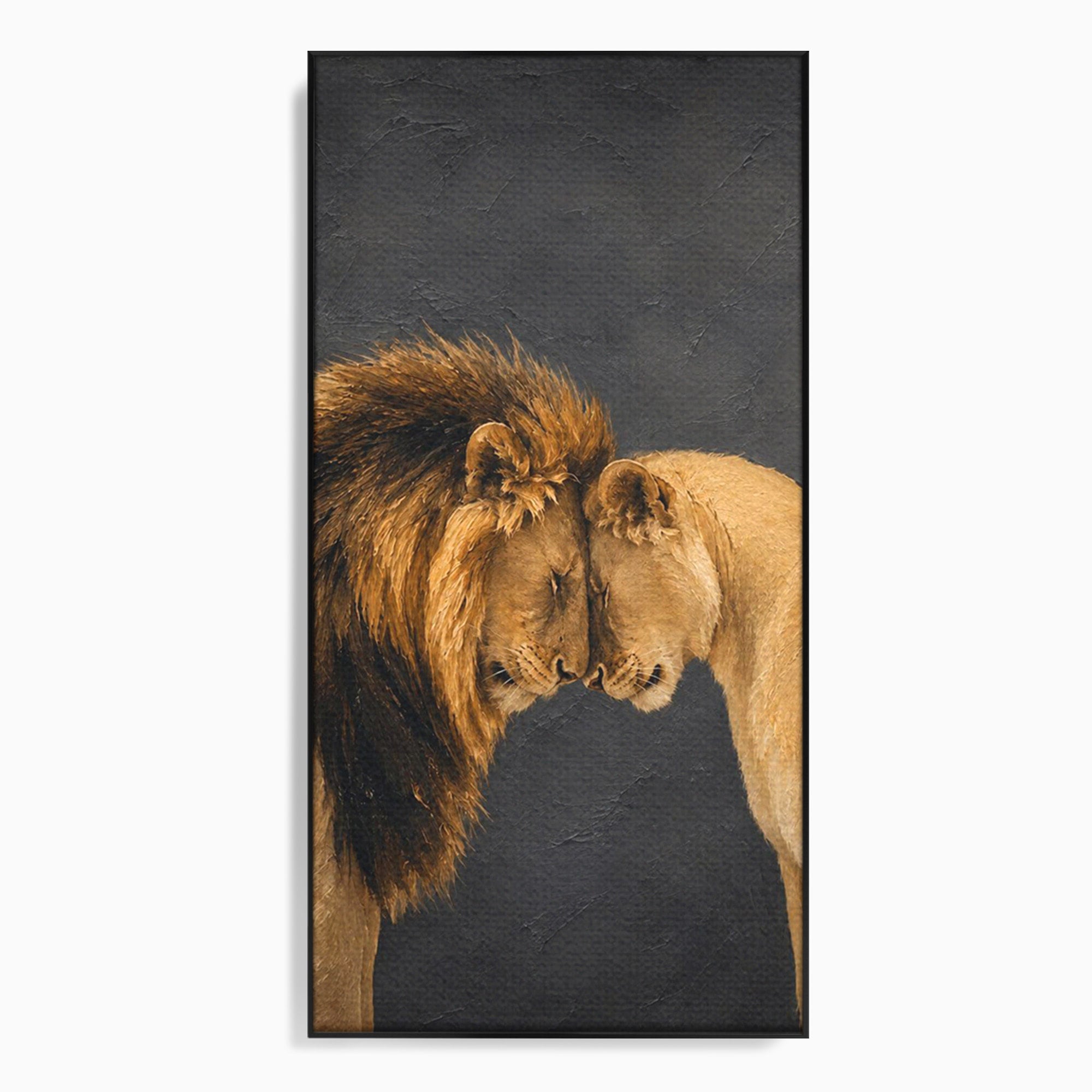 Tablou Canvas Premium LuxCanva® M1677, Leii Indragostiti, Leu, Dragoste, Wildlife, Dormitor, Living, Culori Vibrante