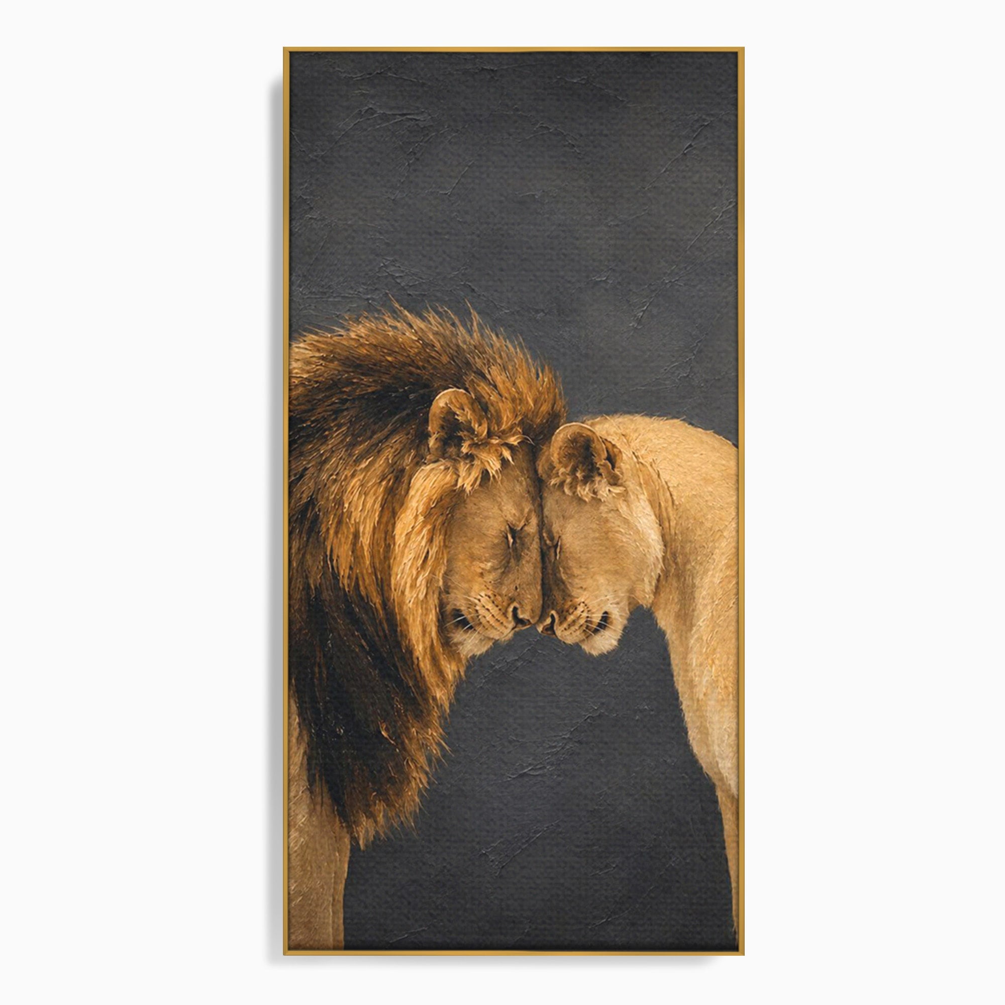 Tablou Canvas Premium LuxCanva® M1677, Leii Indragostiti, Leu, Dragoste, Wildlife, Dormitor, Living, Culori Vibrante