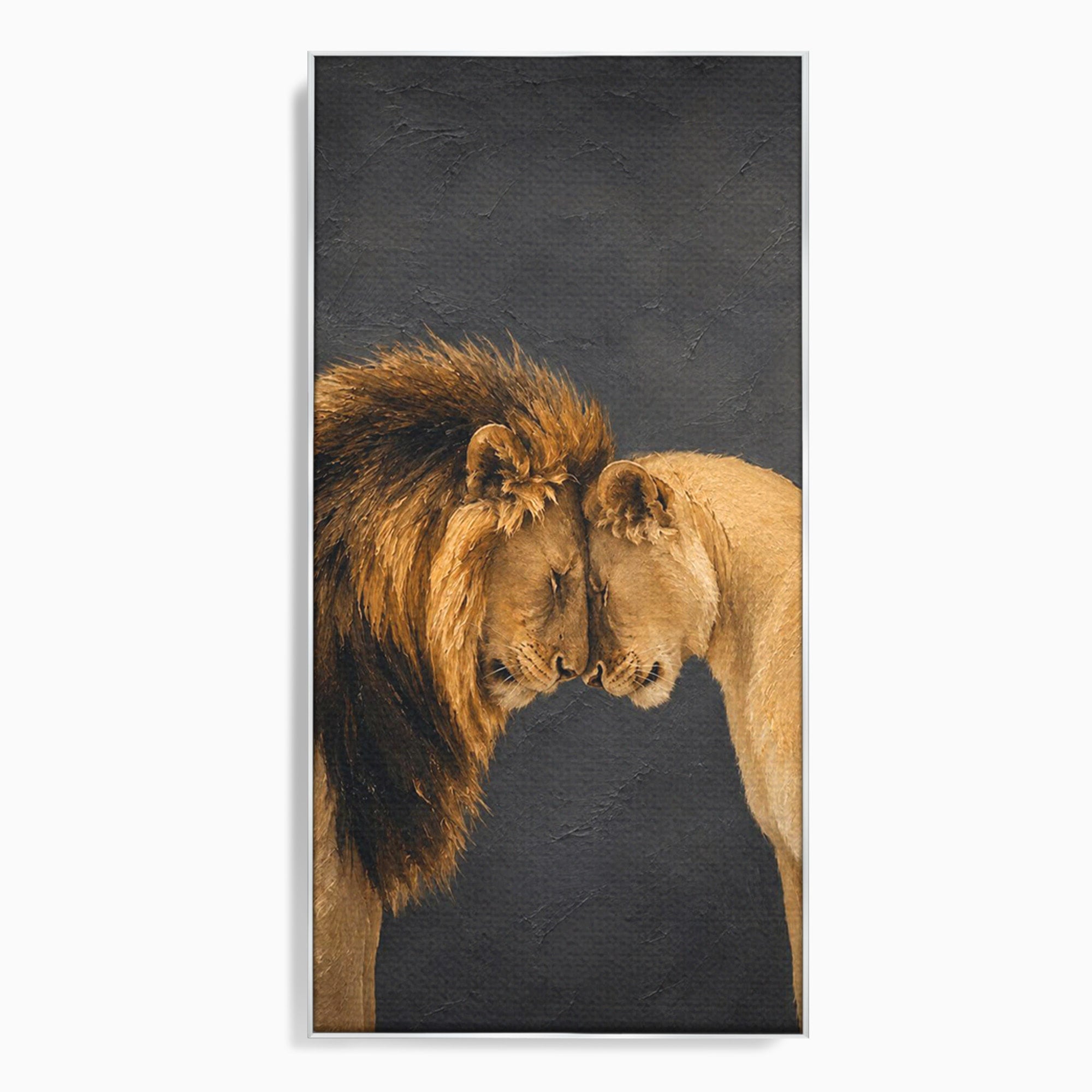 Tablou Canvas Premium LuxCanva® M1677, Leii Indragostiti, Leu, Dragoste, Wildlife, Dormitor, Living, Culori Vibrante