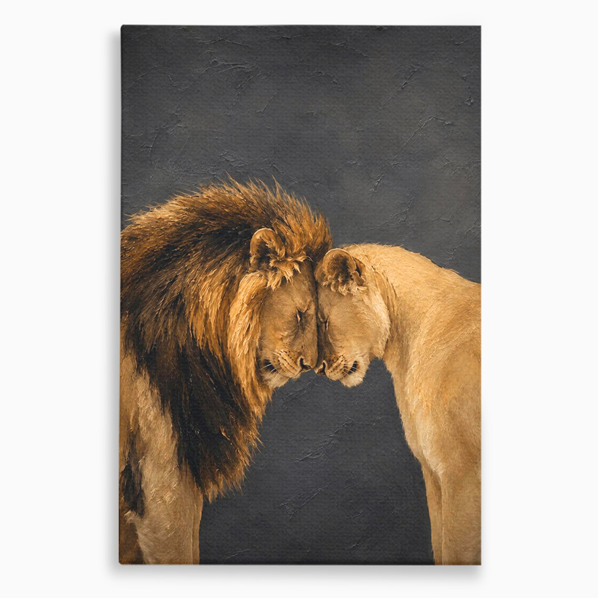 Tablou Canvas Premium LuxCanva® M1677, Leii Indragostiti, Leu, Dragoste, Wildlife, Dormitor, Living, Culori Vibrante