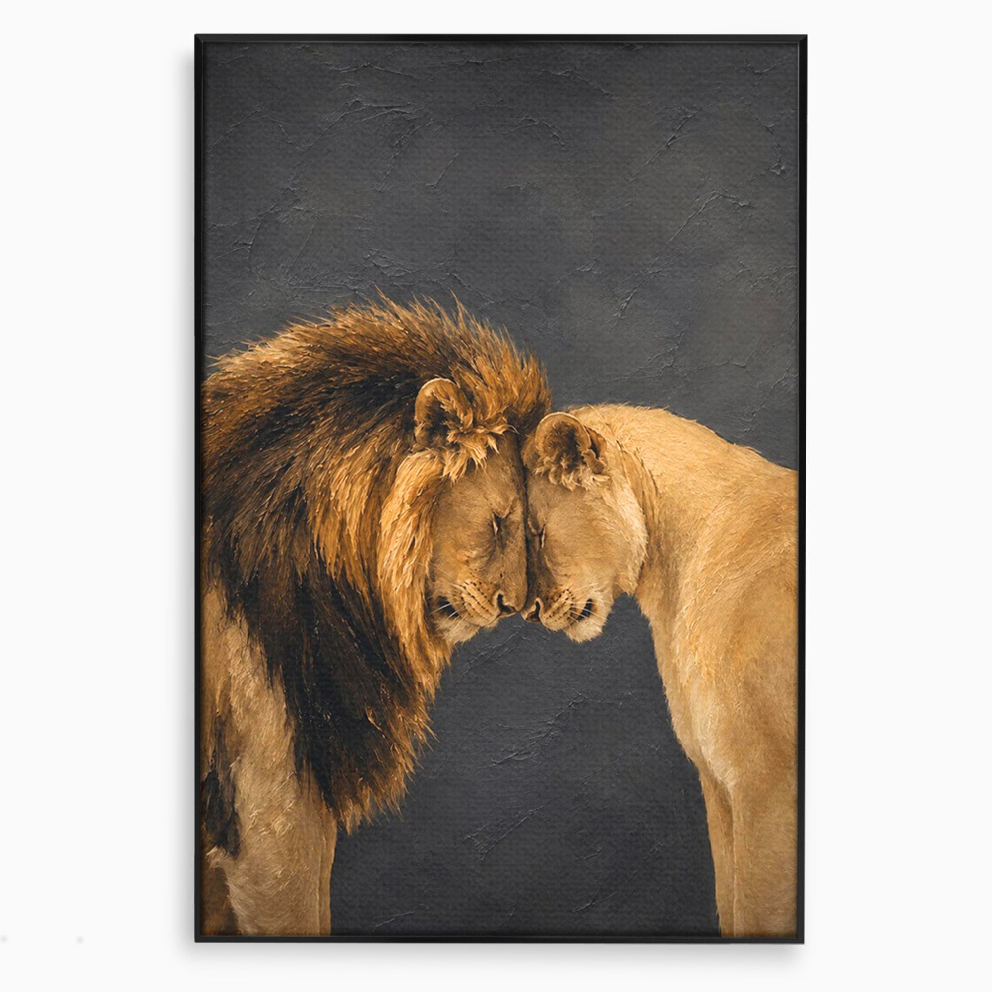 Tablou Canvas Premium LuxCanva® M1677, Leii Indragostiti, Leu, Dragoste, Wildlife, Dormitor, Living, Culori Vibrante