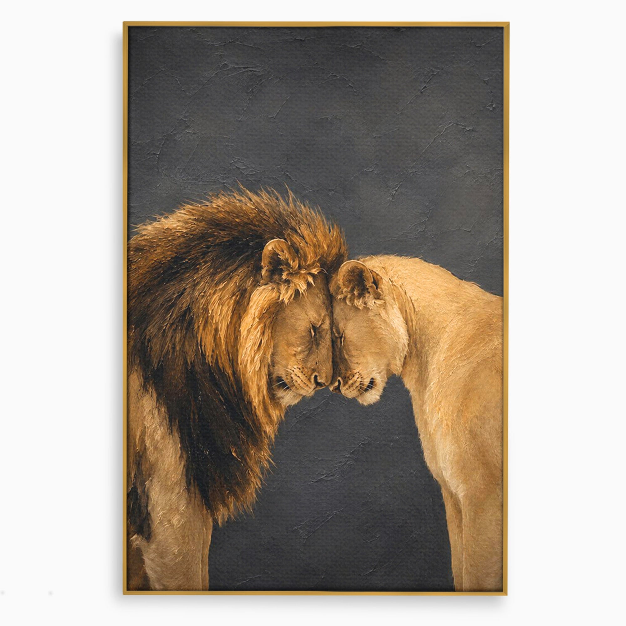 Tablou Canvas Premium LuxCanva® M1677, Leii Indragostiti, Leu, Dragoste, Wildlife, Dormitor, Living, Culori Vibrante