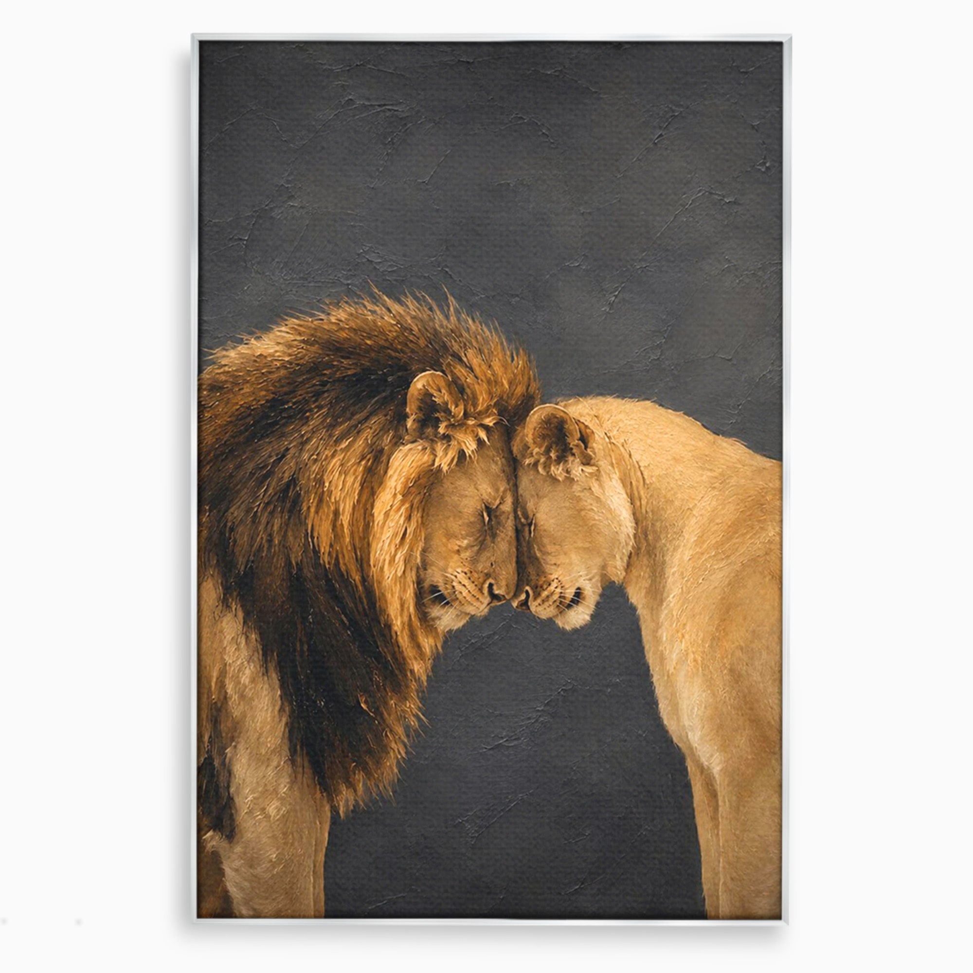 Tablou Canvas Premium LuxCanva® M1677, Leii Indragostiti, Leu, Dragoste, Wildlife, Dormitor, Living, Culori Vibrante