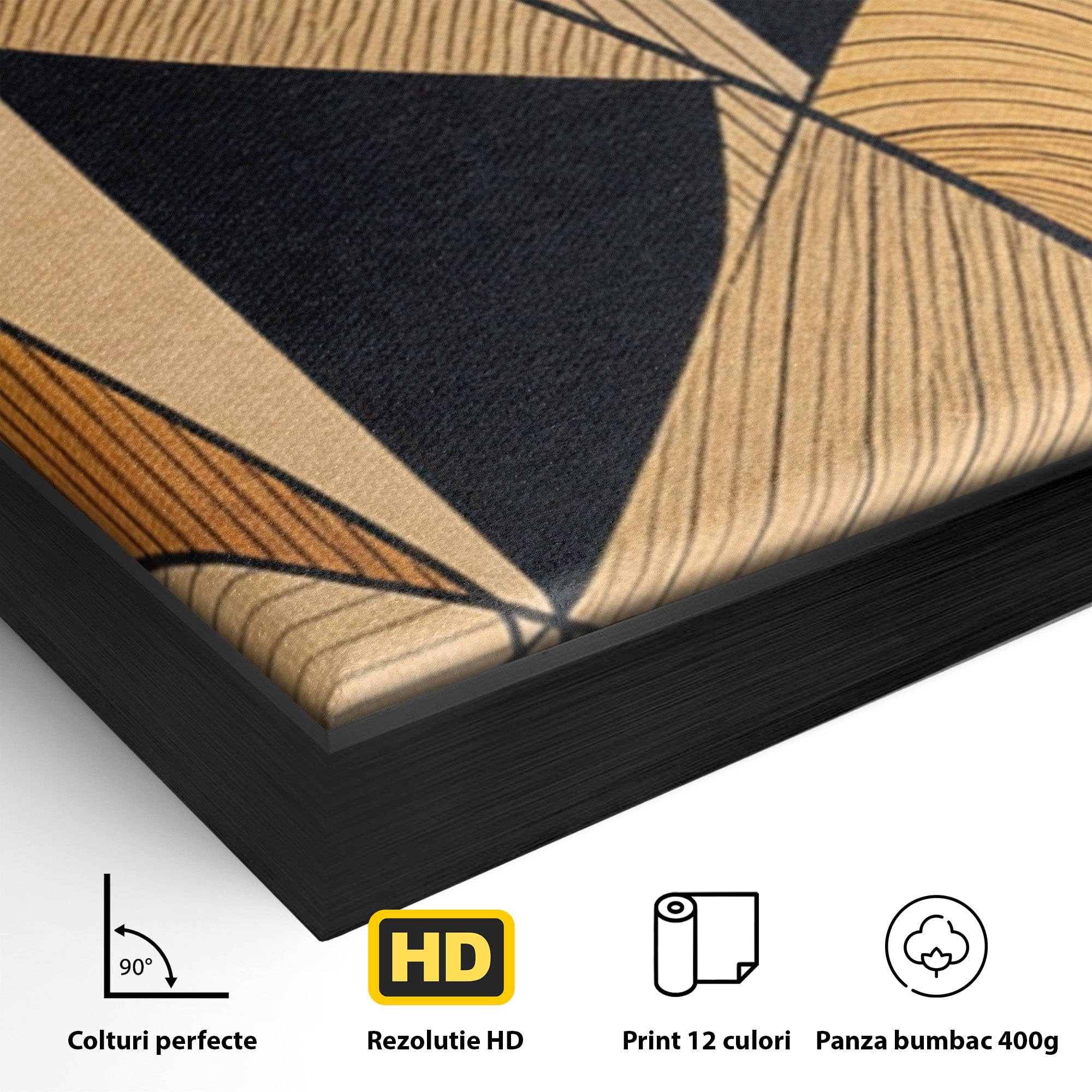 Set 3 Tablouri Canvas Premium LuxCanva® M3-1321, Contururi Naturale, Forme, Linii, Geometric, Elefant, Arta Abstracta, Cubism, Modern, Contur, Desen, Creativ, Birou, Living, Camera Copil