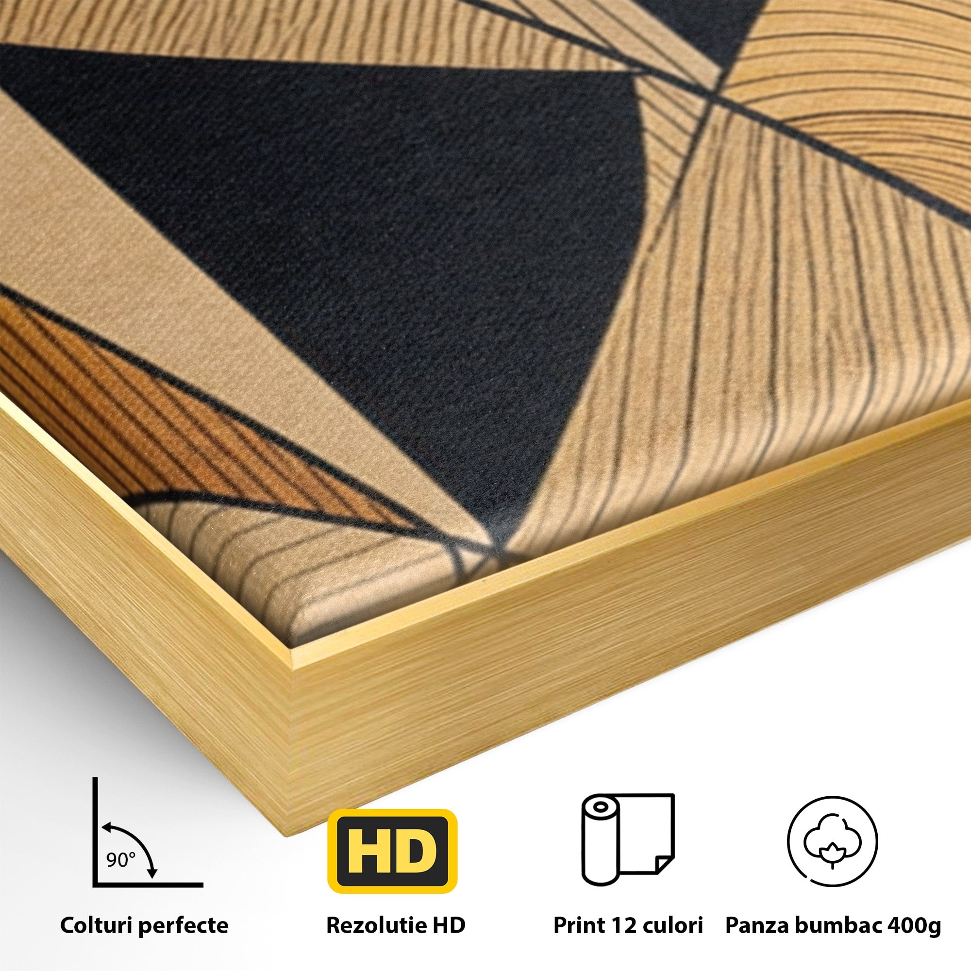 Set 3 Tablouri Canvas Premium LuxCanva® M3-1321, Contururi Naturale, Forme, Linii, Geometric, Elefant, Arta Abstracta, Cubism, Modern, Contur, Desen, Creativ, Birou, Living, Camera Copil
