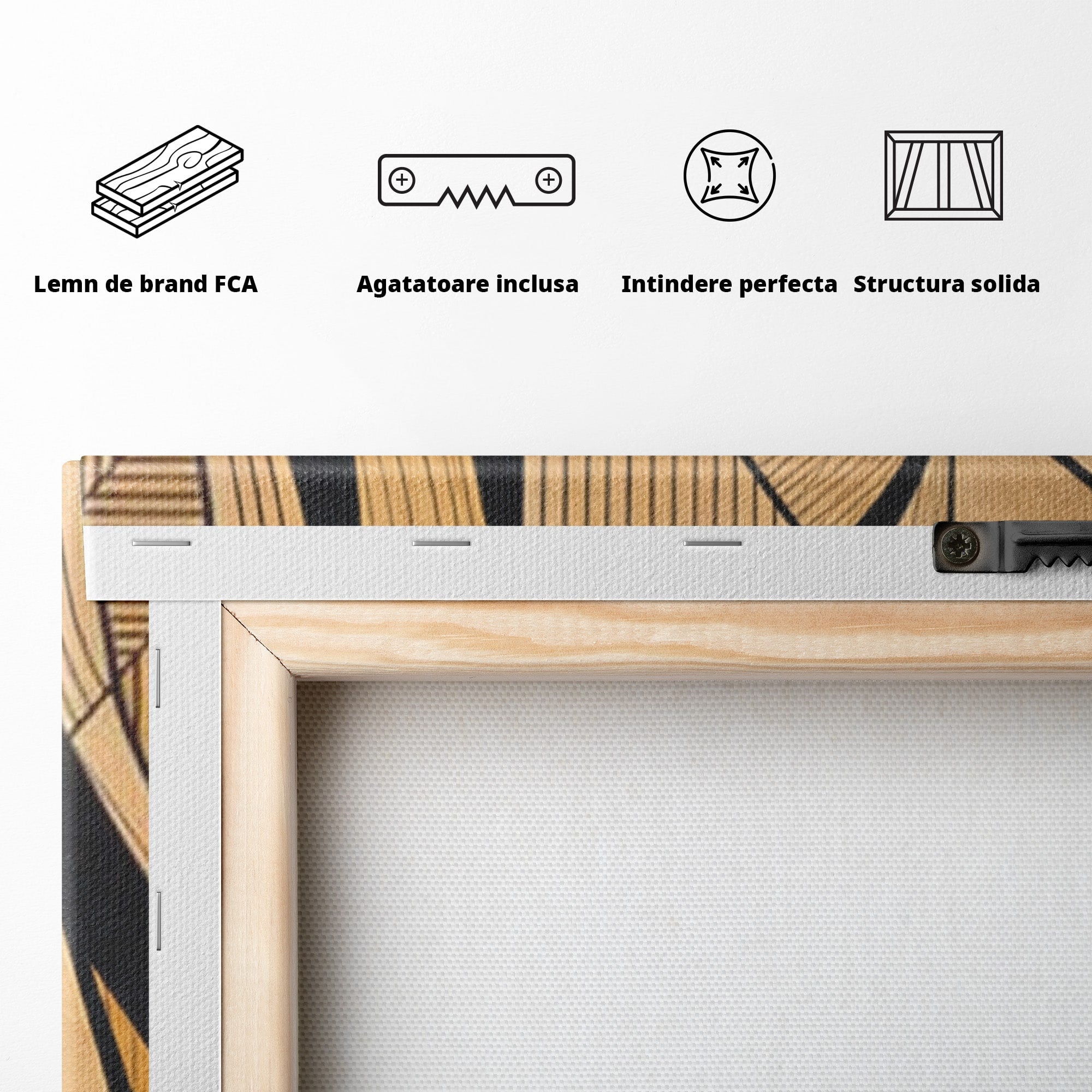 Set 3 Tablouri Canvas Premium LuxCanva® M3-1321, Contururi Naturale, Forme, Linii, Geometric, Elefant, Arta Abstracta, Cubism, Modern, Contur, Desen, Creativ, Birou, Living, Camera Copil