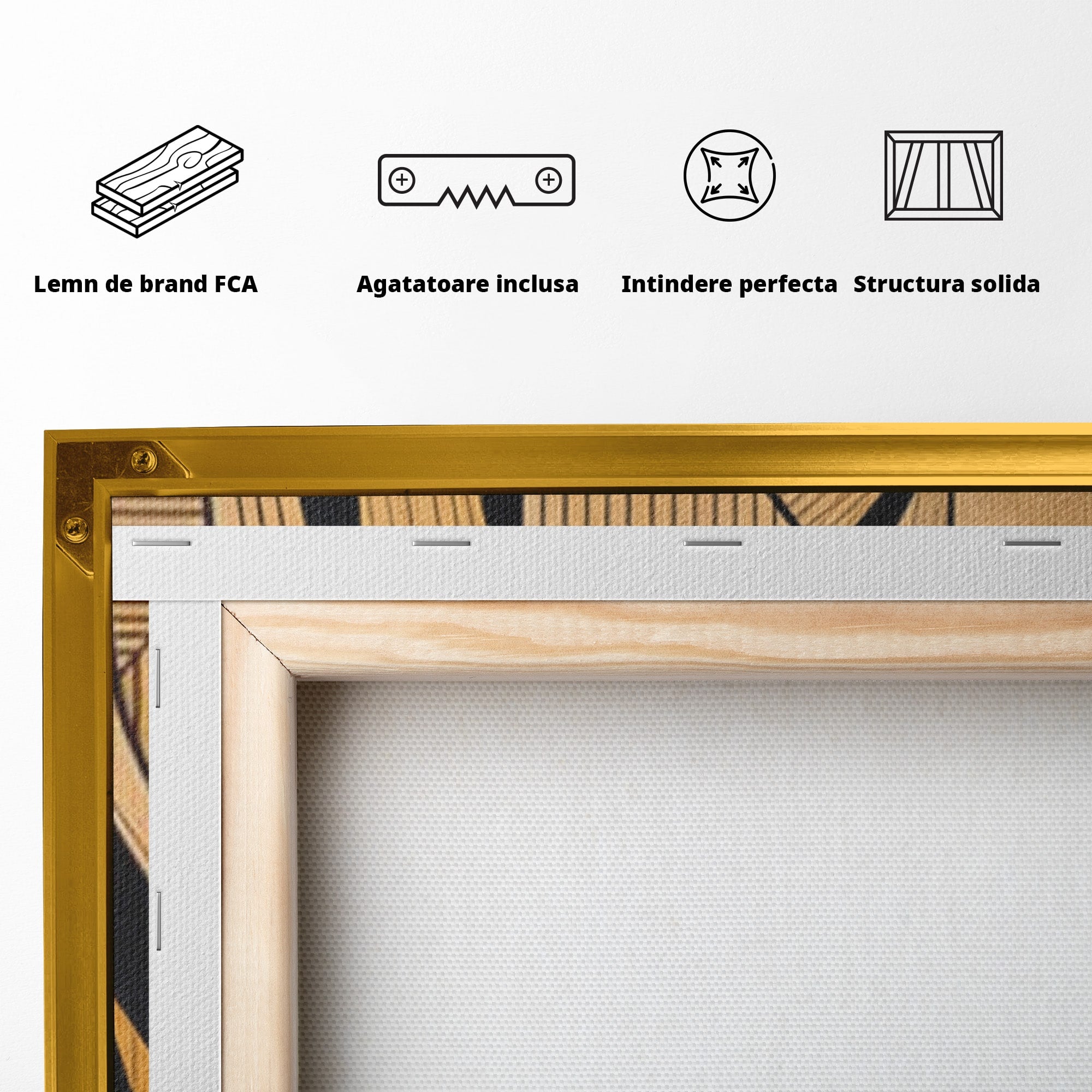 Set 3 Tablouri Canvas Premium LuxCanva® M3-1321, Contururi Naturale, Forme, Linii, Geometric, Elefant, Arta Abstracta, Cubism, Modern, Contur, Desen, Creativ, Birou, Living, Camera Copil