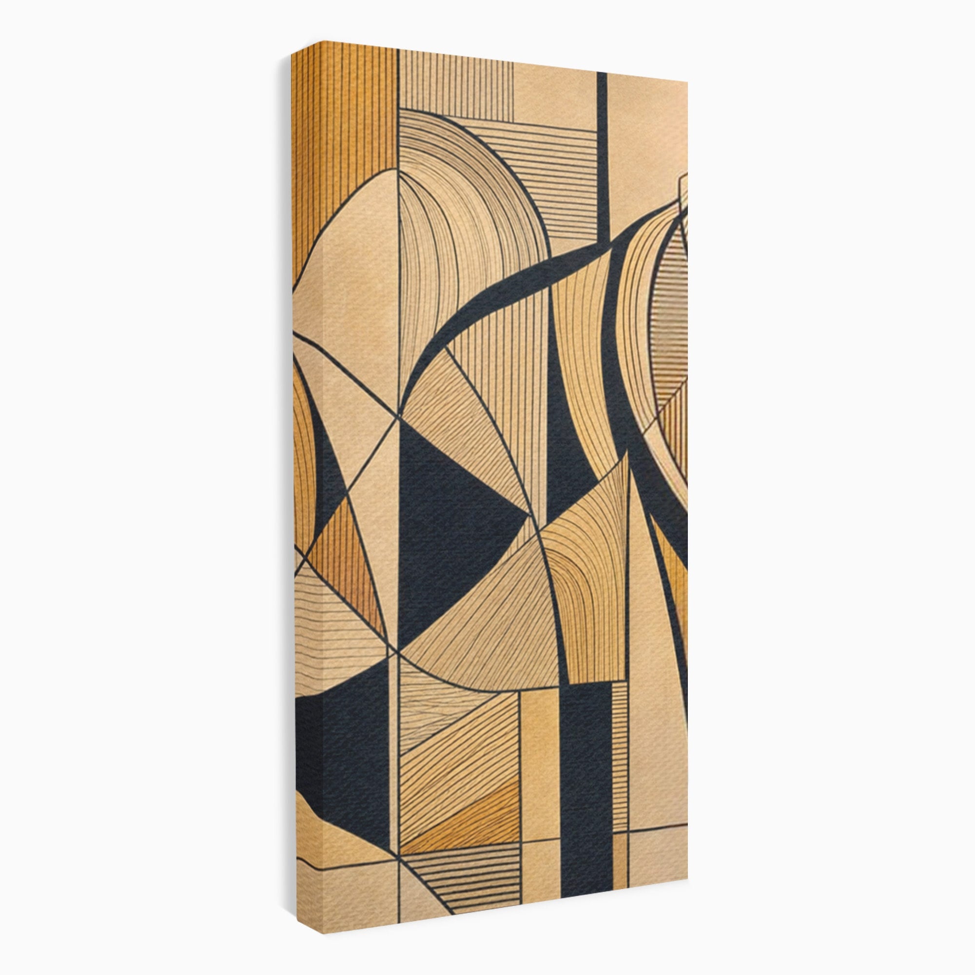 Set 3 Tablouri Canvas Premium LuxCanva® M3-1321, Contururi Naturale, Forme, Linii, Geometric, Elefant, Arta Abstracta, Cubism, Modern, Contur, Desen, Creativ, Birou, Living, Camera Copil