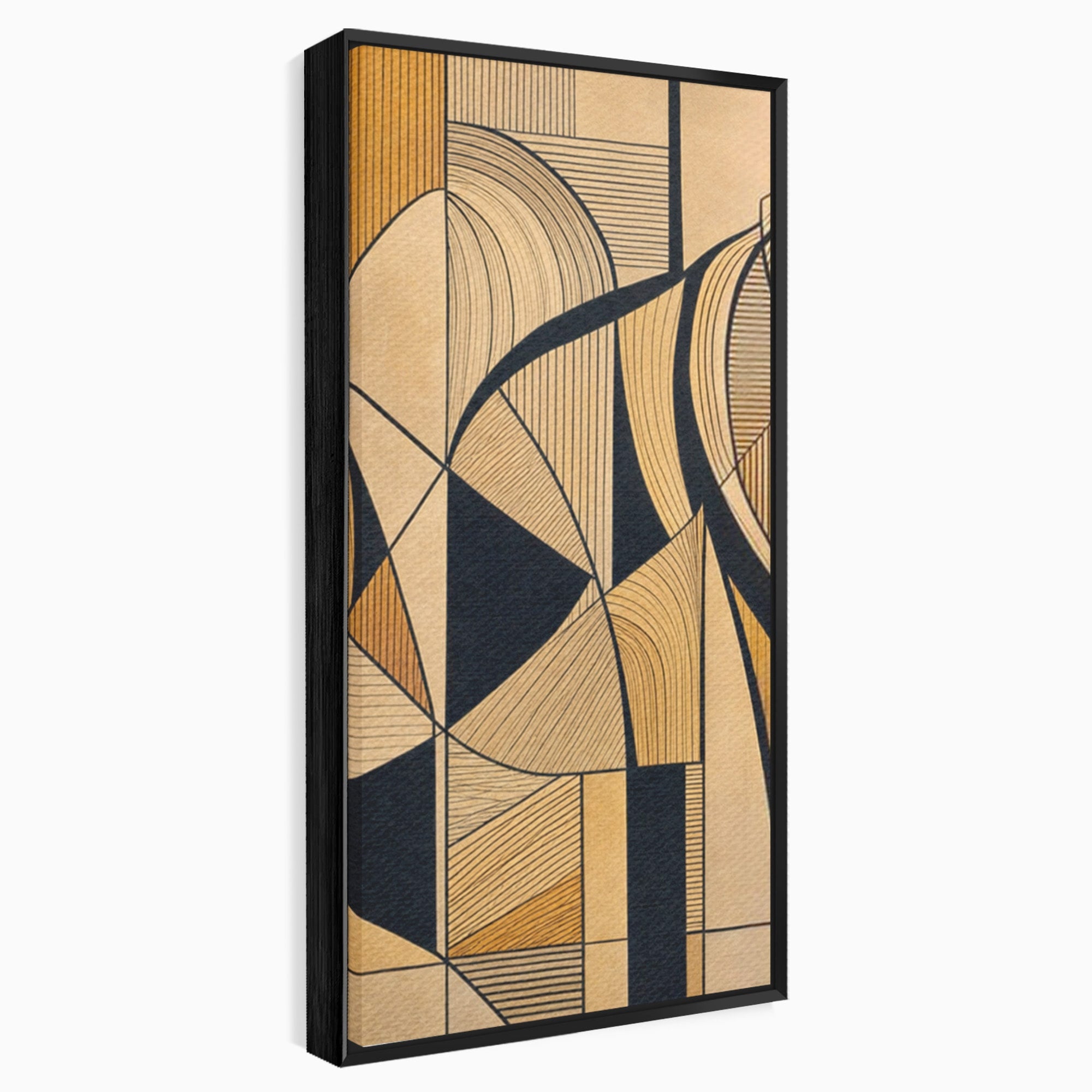 Set 3 Tablouri Canvas Premium LuxCanva® M3-1321, Contururi Naturale, Forme, Linii, Geometric, Elefant, Arta Abstracta, Cubism, Modern, Contur, Desen, Creativ, Birou, Living, Camera Copil
