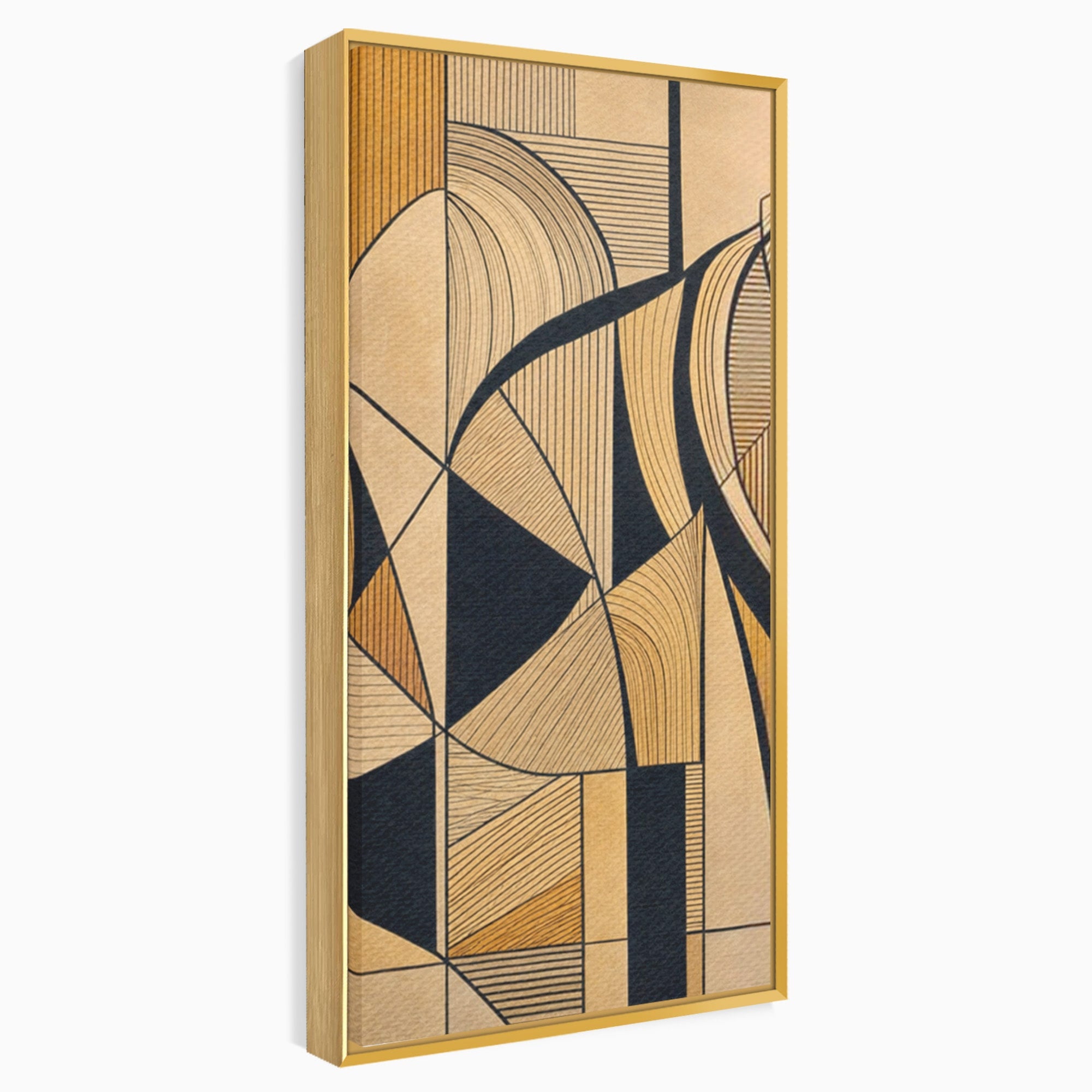 Set 3 Tablouri Canvas Premium LuxCanva® M3-1321, Contururi Naturale, Forme, Linii, Geometric, Elefant, Arta Abstracta, Cubism, Modern, Contur, Desen, Creativ, Birou, Living, Camera Copil