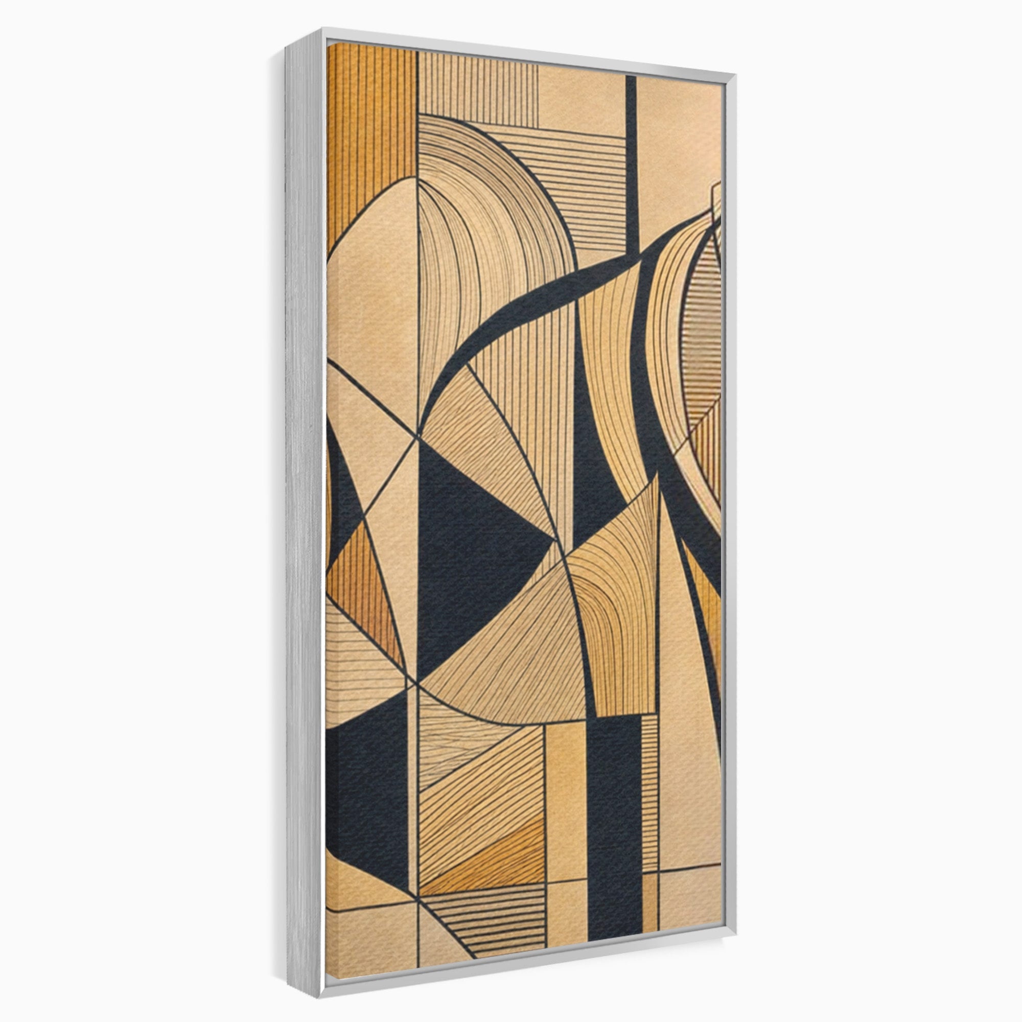 Set 3 Tablouri Canvas Premium LuxCanva® M3-1321, Contururi Naturale, Forme, Linii, Geometric, Elefant, Arta Abstracta, Cubism, Modern, Contur, Desen, Creativ, Birou, Living, Camera Copil