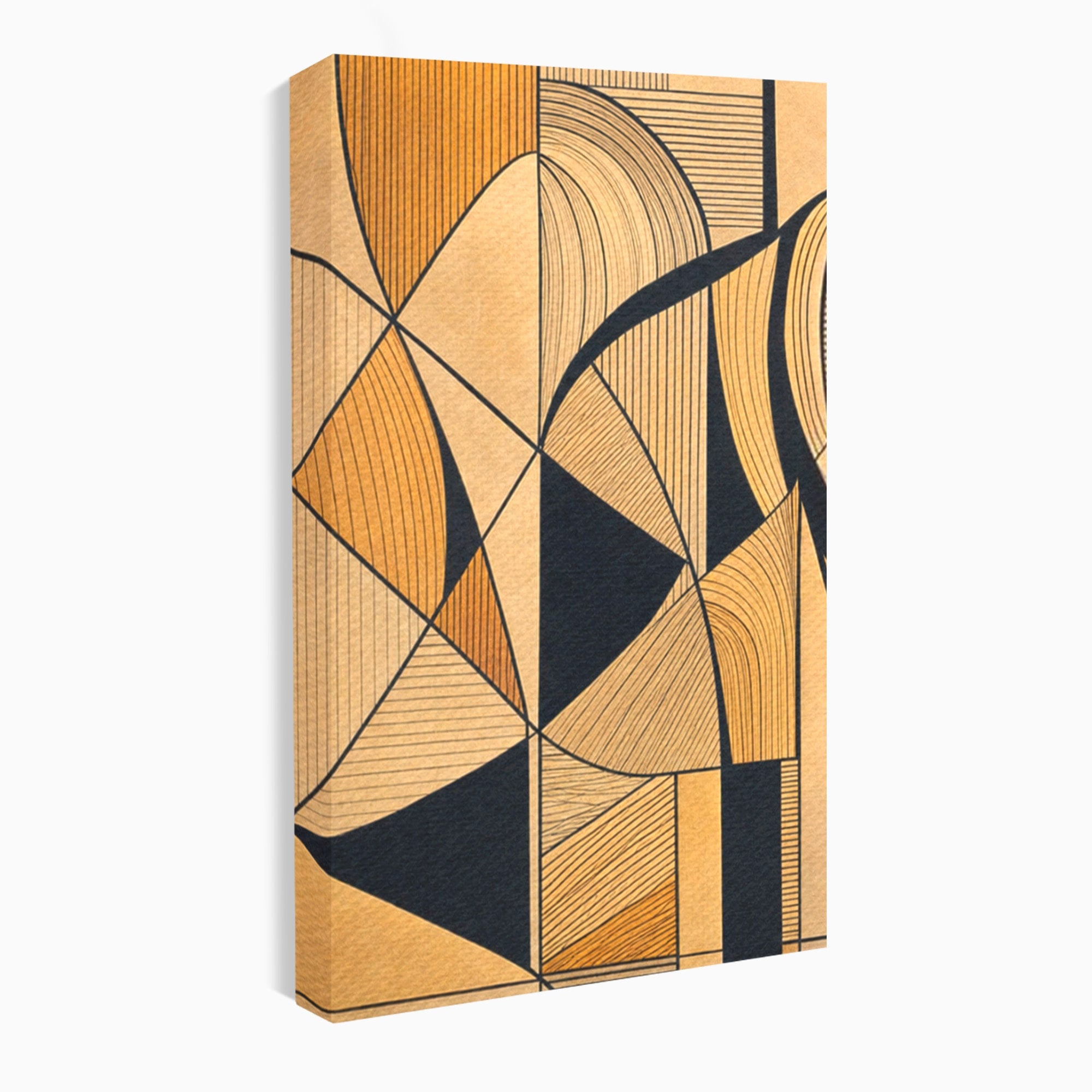 Set 3 Tablouri Canvas Premium LuxCanva® M3-1321, Contururi Naturale, Forme, Linii, Geometric, Elefant, Arta Abstracta, Cubism, Modern, Contur, Desen, Creativ, Birou, Living, Camera Copil