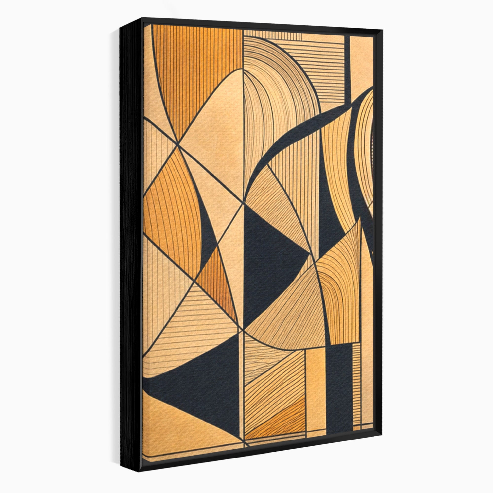 Set 3 Tablouri Canvas Premium LuxCanva® M3-1321, Contururi Naturale, Forme, Linii, Geometric, Elefant, Arta Abstracta, Cubism, Modern, Contur, Desen, Creativ, Birou, Living, Camera Copil
