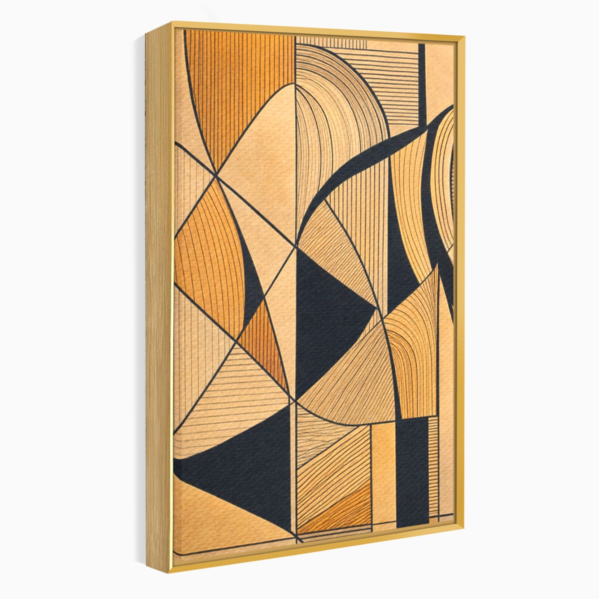 Set 3 Tablouri Canvas Premium LuxCanva® M3-1321, Contururi Naturale, Forme, Linii, Geometric, Elefant, Arta Abstracta, Cubism, Modern, Contur, Desen, Creativ, Birou, Living, Camera Copil