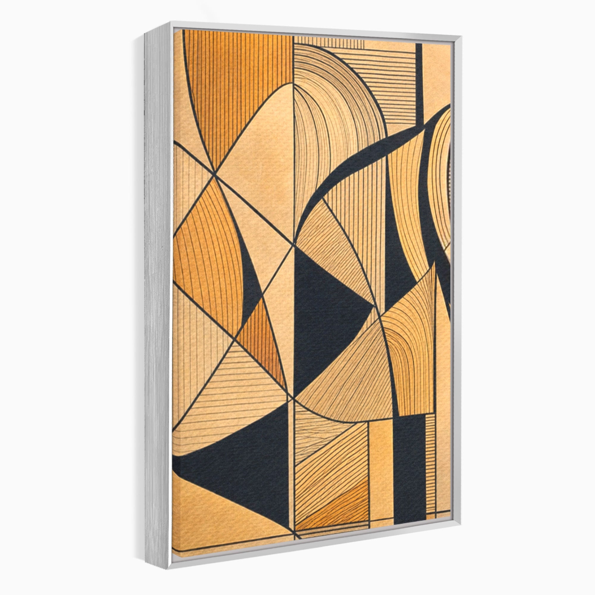 Set 3 Tablouri Canvas Premium LuxCanva® M3-1321, Contururi Naturale, Forme, Linii, Geometric, Elefant, Arta Abstracta, Cubism, Modern, Contur, Desen, Creativ, Birou, Living, Camera Copil