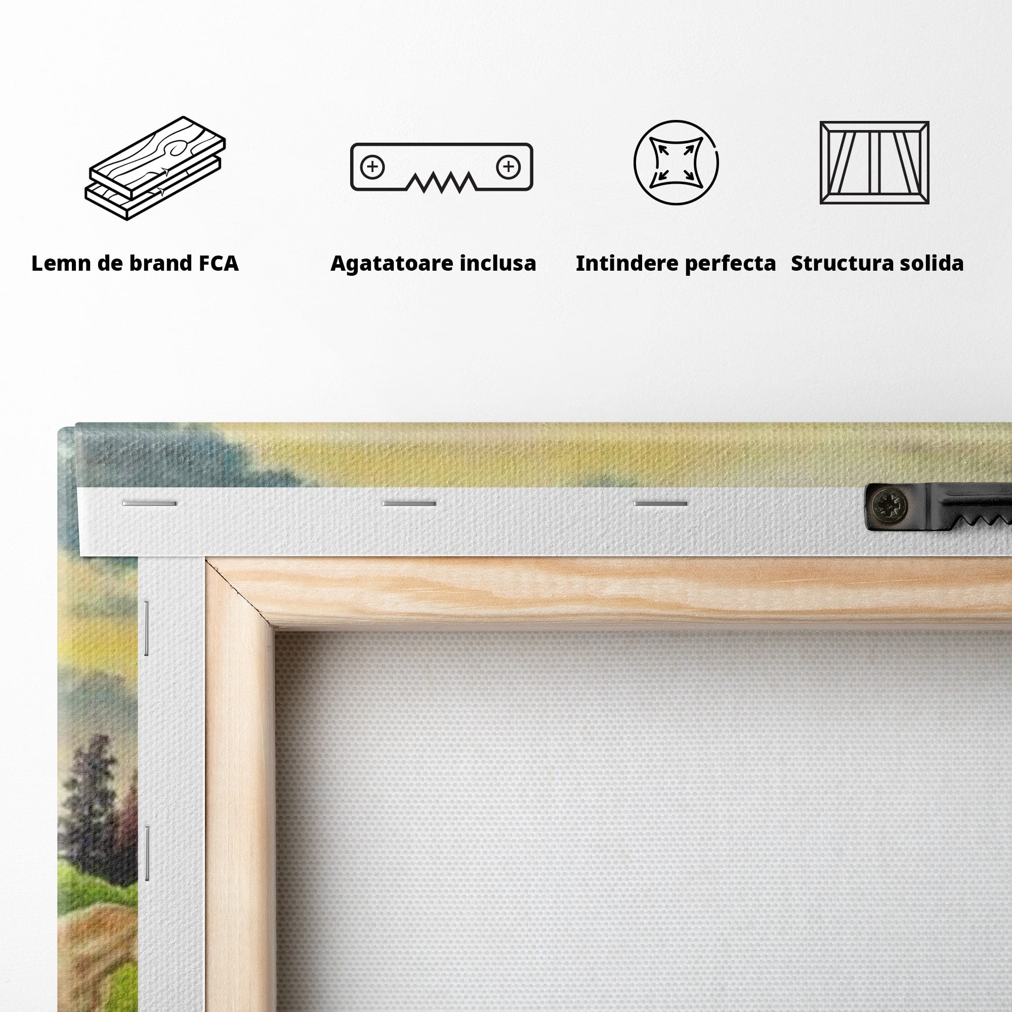 Tablou Canvas Premium LuxCanva® MI001, Cai In Apus Pastoral, Cai, Peisaj, Apus, Natura, Living, Dormitor, Culori Vibrante