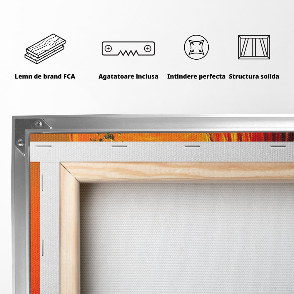 Tablou Canvas Premium, LuxCanva® N1002, Valul de Foc, Vin Rosu, Bautura, Pahar, Apus, Soare, Valuri, Apa, Mare, Exotic, Lounge, Bar, Restaurant, Bucatarie