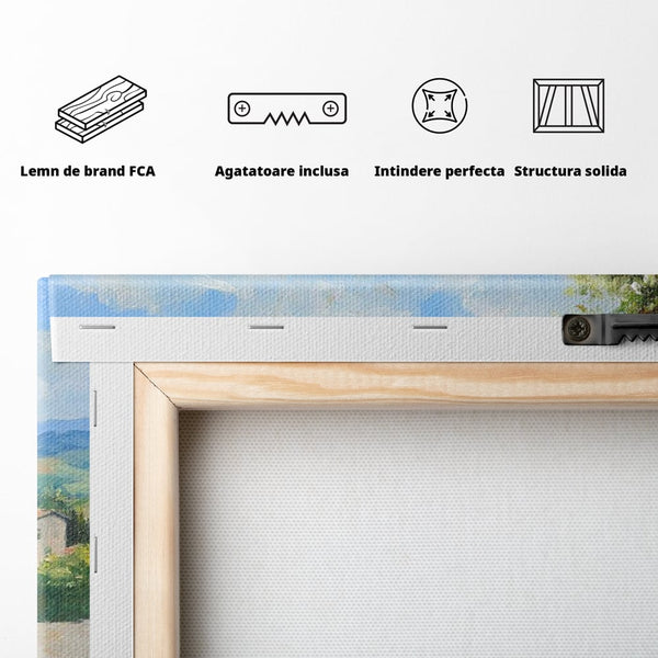 Tablou Canvas Premium, LuxCanva® N1005, Traditie si Gust, Rustic, Struguri, Paine, Vin Rosu, Sticla, Priveliste, Natura, Traditional, Mancare, Restaurant, Bucatarie
