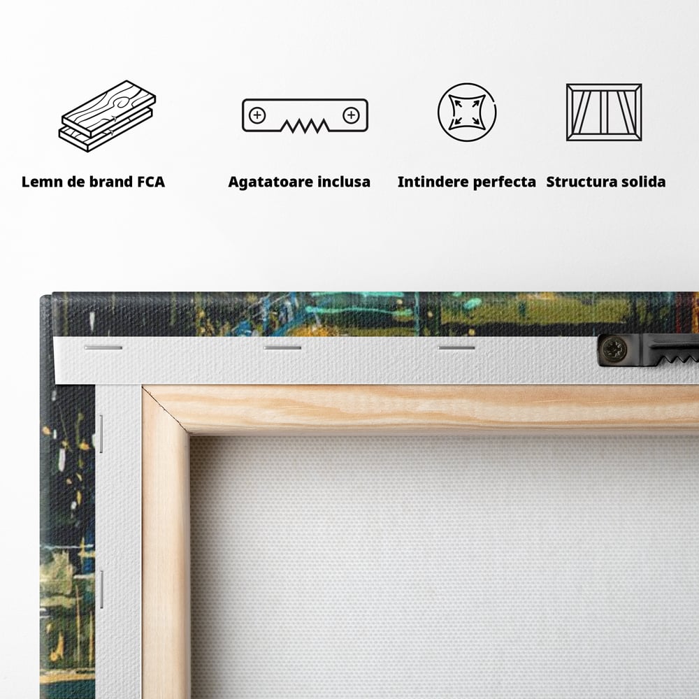Tablou Canvas Premium, LuxCanva® N1010, Abendessen in der Altstadt, Location, Lichter, Essen, Atmosphäre, Nacht, Urban, Kulinarisch, Romantisch, Kneipe, Lounge, Bar, Restaurant, Küche