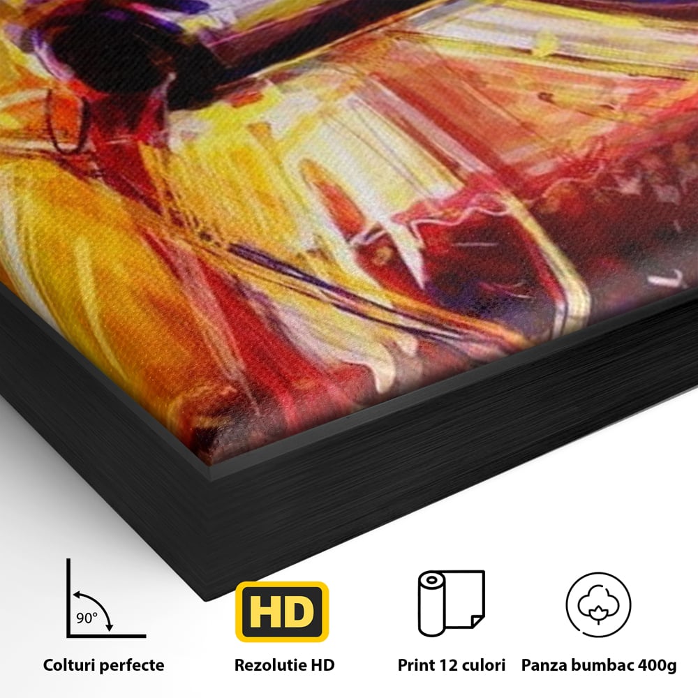 Tablou Canvas Premium, LuxCanva® N1012, Culorile Cramei, Arta Abstracta, Pictura, Culori Vibrante, Sticle, Pahare, Vin Rosu, Bautura, Pub, Lounge, Bar, Restaurant, Bucatarie