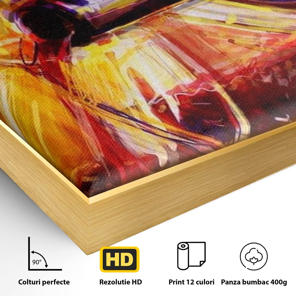 Tablou Canvas Premium, LuxCanva® N1012, Culorile Cramei, Arta Abstracta, Pictura, Culori Vibrante, Sticle, Pahare, Vin Rosu, Bautura, Pub, Lounge, Bar, Restaurant, Bucatarie