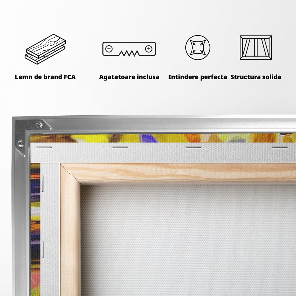 Tablou Canvas Premium, LuxCanva® N1012, Culorile Cramei, Arta Abstracta, Pictura, Culori Vibrante, Sticle, Pahare, Vin Rosu, Bautura, Pub, Lounge, Bar, Restaurant, Bucatarie