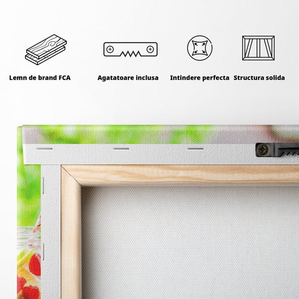Leinwand Premium Canvas Wall Art, LuxCanva® N1013, Fruchtig Lustig, Fruchtig, Gläser, Getränk, Limonade, Frisch, Erfrischend, Erfrischend, Gesund, Frisch, Zitrus, Lecker, Pub, Lounge, Bar, Restaurant, Küche