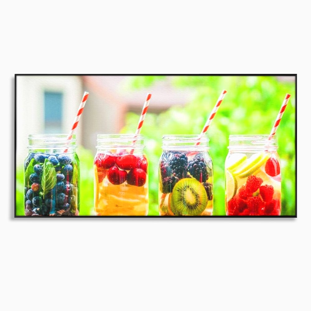 Leinwand Premium Canvas Wall Art, LuxCanva® N1013, Fruchtig Lustig, Fruchtig, Gläser, Getränk, Limonade, Frisch, Erfrischend, Erfrischend, Gesund, Frisch, Zitrus, Lecker, Pub, Lounge, Bar, Restaurant, Küche