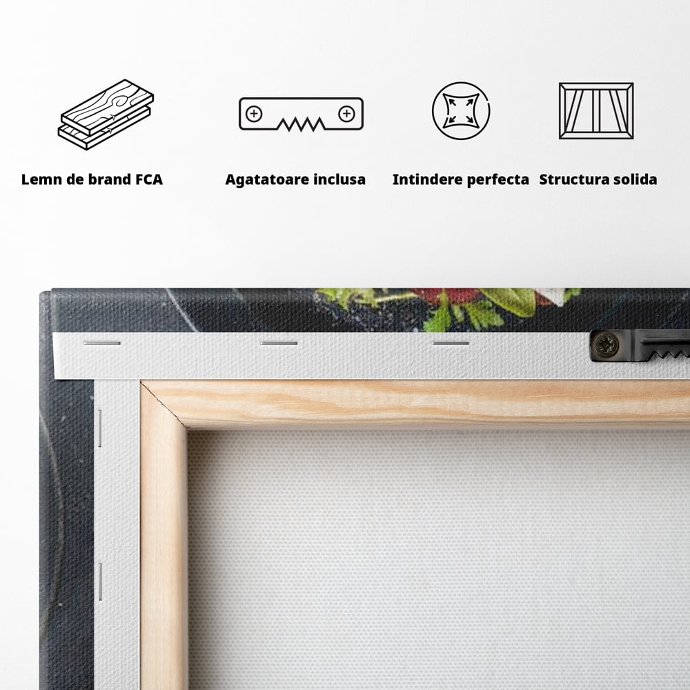 Canvas Wall Art Premium, LuxCanva® N1014, Morning Delight, Lebensmittel, Frühstück, Teller, Spiegelei, Plating, Besteck, Morgen, Geschmack, Energie, Restaurant, Küche