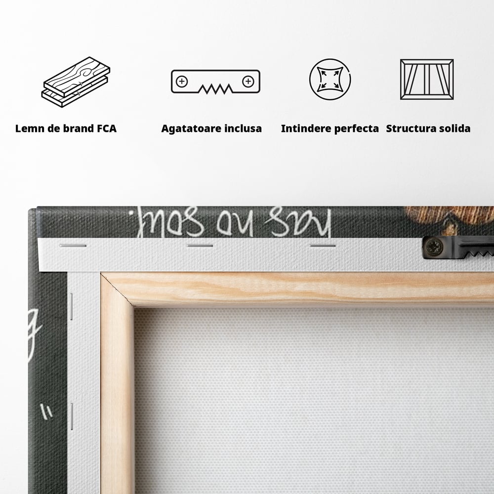 Leinwand Premium Canvas Wall Art, LuxCanva® N1018, Rezepte aus dem Herzen, Gastronomie, Kochen, Zitat, Lebensmittel, Zutaten, Mehl, Kulinarische Kunst, Rustikal, Gemütlich, Motivierend, Restaurant, Küche