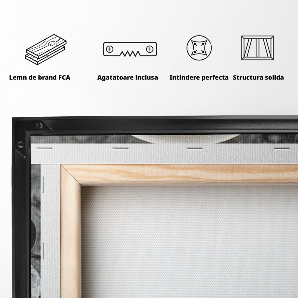 Tablou Canvas Premium, LuxCanva® N1020, Harta de Aur, Cafea, Espresso, Harta Lumii, Auriu, Negru, Aroma, Continente, Elegant, Lux, Pub, Lounge, Bar, Restaurant, Bucatarie