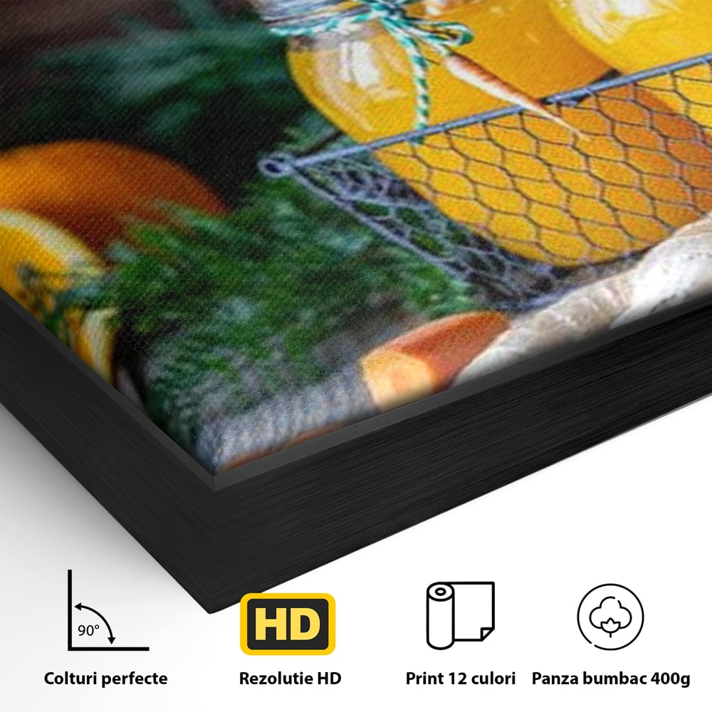 Tablou Canvas Premium, LuxCanva® N1021, Mix Perfect de Vitamine, Suc, Fructe, Legume, Portocale, Morcov, Fresh, Energie, Sanatate, Organic, Racoritor, Pub, Lounge, Bar, Restaurant, Bucatarie