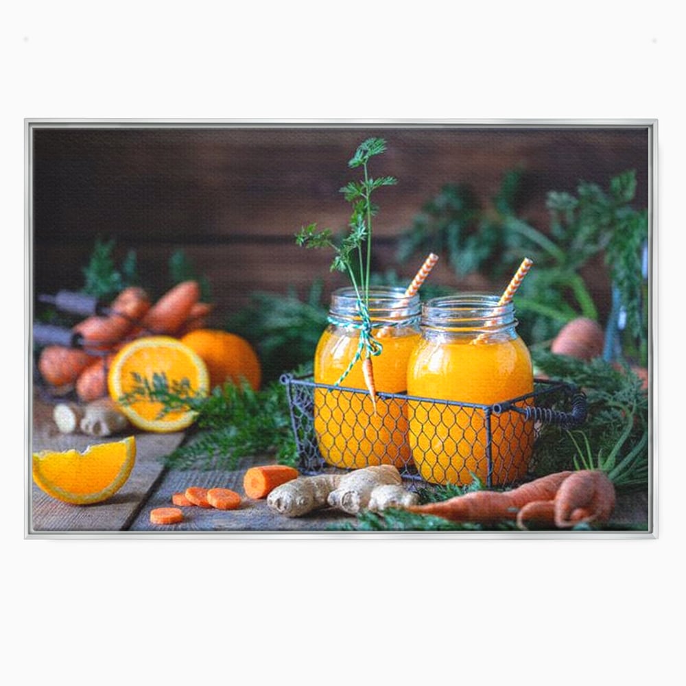 Tablou Canvas Premium, LuxCanva® N1021, Mix Perfect de Vitamine, Suc, Fructe, Legume, Portocale, Morcov, Fresh, Energie, Sanatate, Organic, Racoritor, Pub, Lounge, Bar, Restaurant, Bucatarie