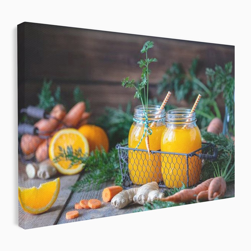 Tablou Canvas Premium, LuxCanva® N1021, Mix Perfect de Vitamine, Suc, Fructe, Legume, Portocale, Morcov, Fresh, Energie, Sanatate, Organic, Racoritor, Pub, Lounge, Bar, Restaurant, Bucatarie