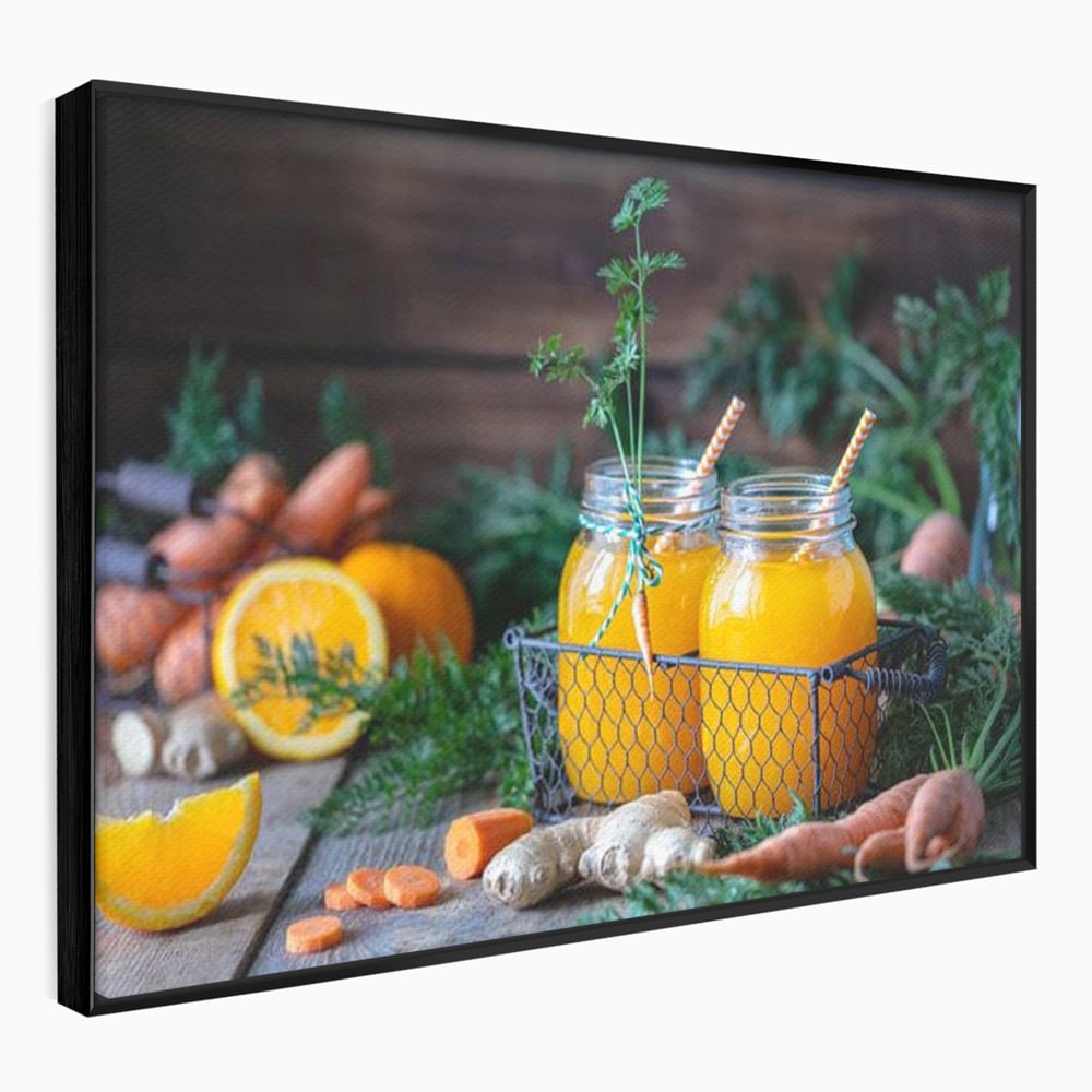 Tablou Canvas Premium, LuxCanva® N1021, Mix Perfect de Vitamine, Suc, Fructe, Legume, Portocale, Morcov, Fresh, Energie, Sanatate, Organic, Racoritor, Pub, Lounge, Bar, Restaurant, Bucatarie