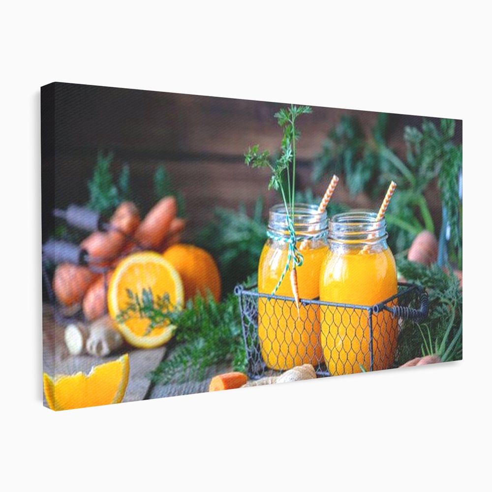 Tablou Canvas Premium, LuxCanva® N1021, Mix Perfect de Vitamine, Suc, Fructe, Legume, Portocale, Morcov, Fresh, Energie, Sanatate, Organic, Racoritor, Pub, Lounge, Bar, Restaurant, Bucatarie