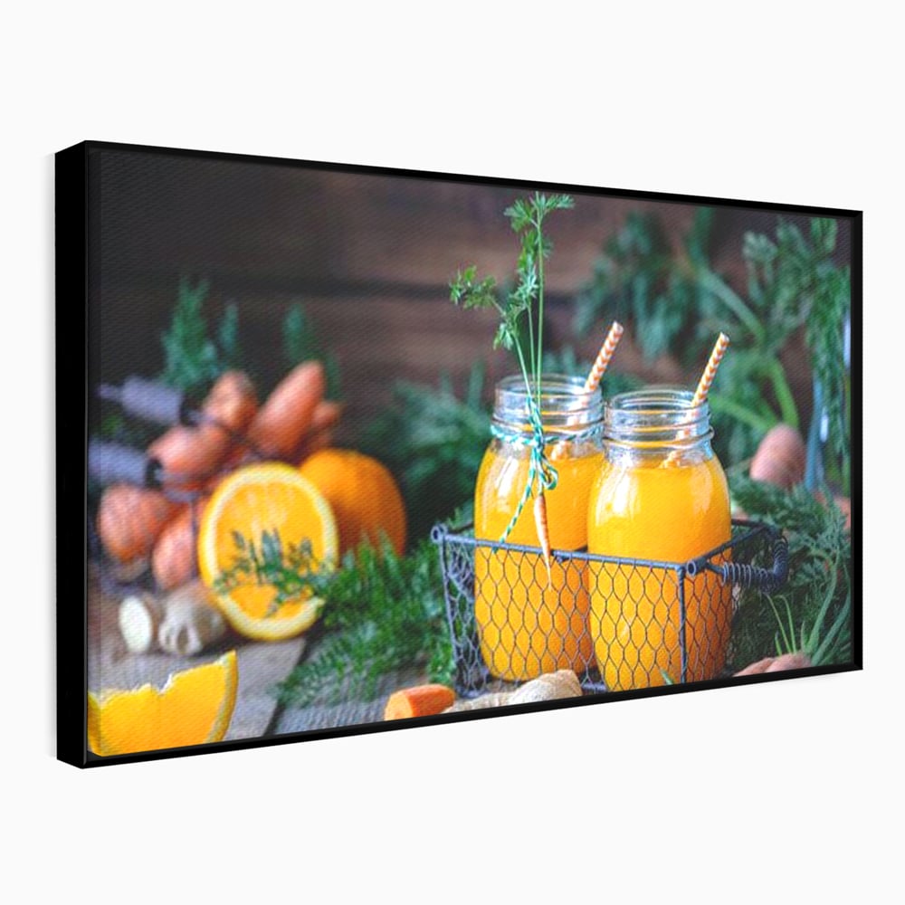 Tablou Canvas Premium, LuxCanva® N1021, Mix Perfect de Vitamine, Suc, Fructe, Legume, Portocale, Morcov, Fresh, Energie, Sanatate, Organic, Racoritor, Pub, Lounge, Bar, Restaurant, Bucatarie