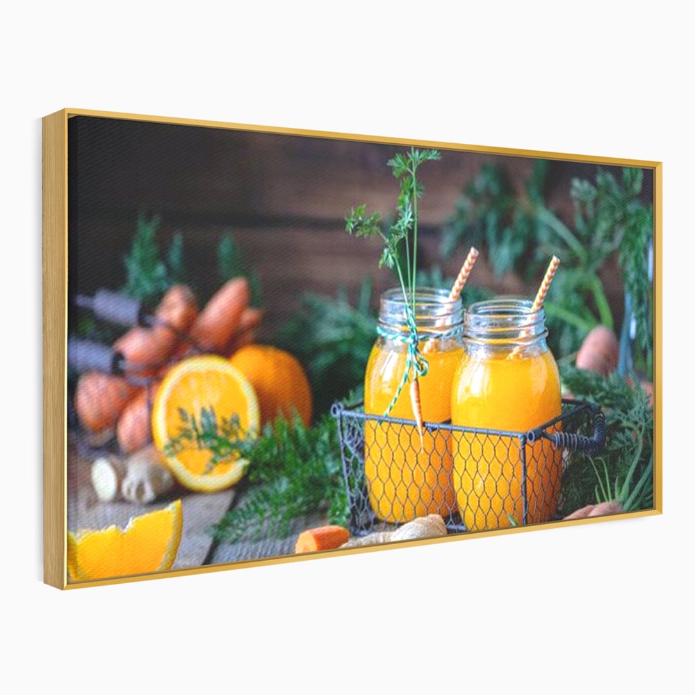 Tablou Canvas Premium, LuxCanva® N1021, Mix Perfect de Vitamine, Suc, Fructe, Legume, Portocale, Morcov, Fresh, Energie, Sanatate, Organic, Racoritor, Pub, Lounge, Bar, Restaurant, Bucatarie