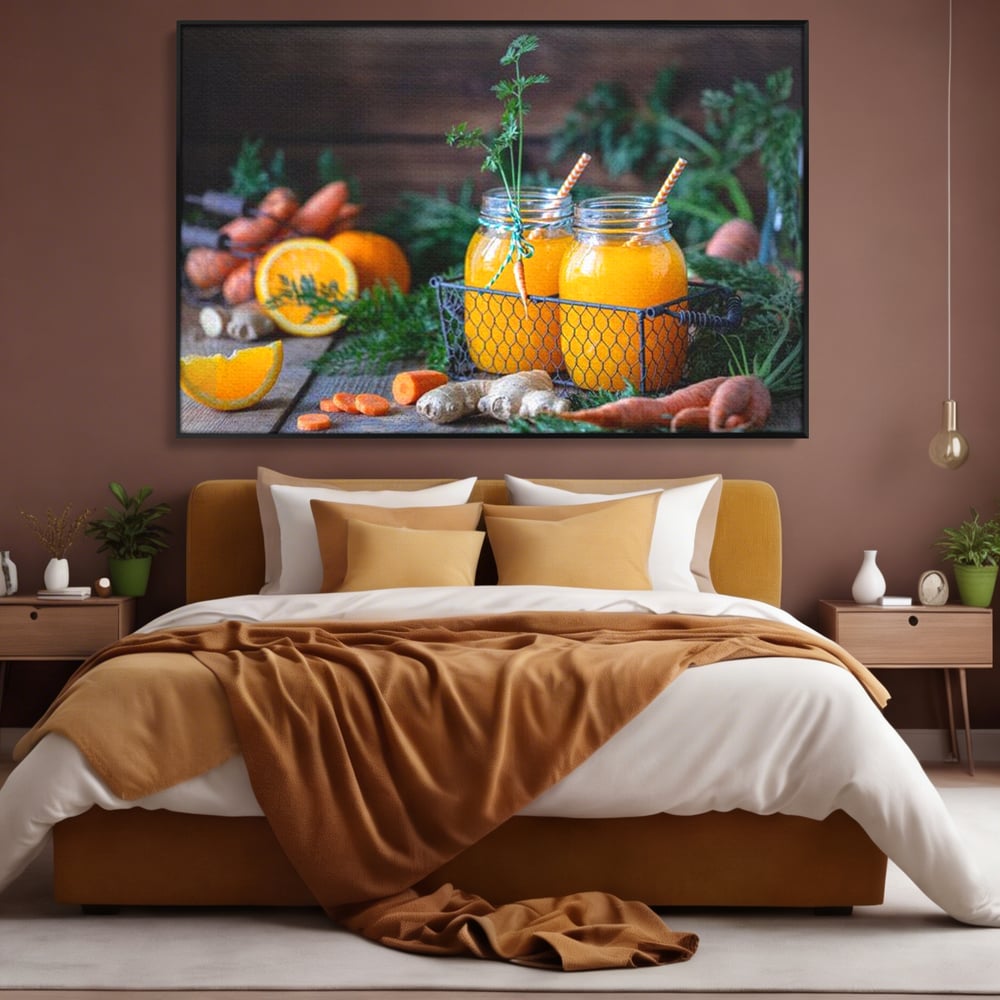 Tablou Canvas Premium, LuxCanva® N1021, Mix Perfect de Vitamine, Suc, Fructe, Legume, Portocale, Morcov, Fresh, Energie, Sanatate, Organic, Racoritor, Pub, Lounge, Bar, Restaurant, Bucatarie