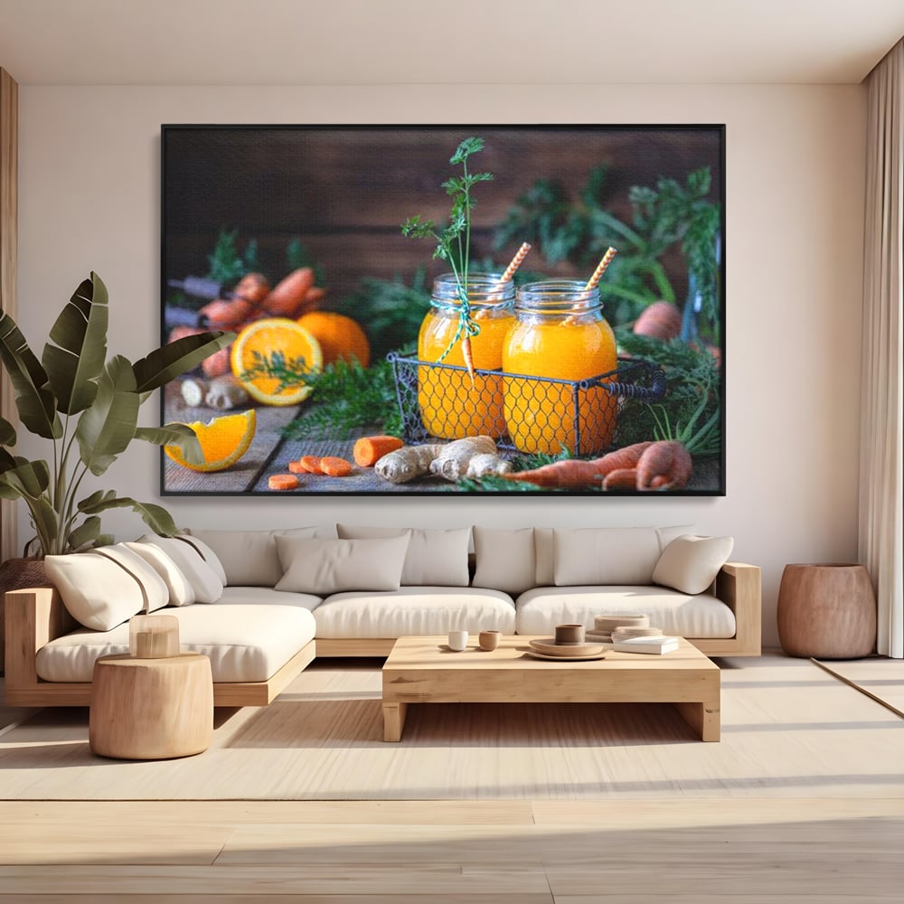Tablou Canvas Premium, LuxCanva® N1021, Mix Perfect de Vitamine, Suc, Fructe, Legume, Portocale, Morcov, Fresh, Energie, Sanatate, Organic, Racoritor, Pub, Lounge, Bar, Restaurant, Bucatarie